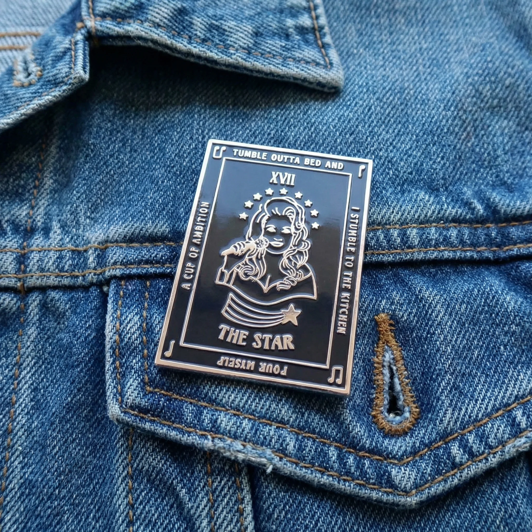 Dolly Parton "The Star" Tarot Pin | Singer Inspired Major Arcana Enamel Pin - Image 2