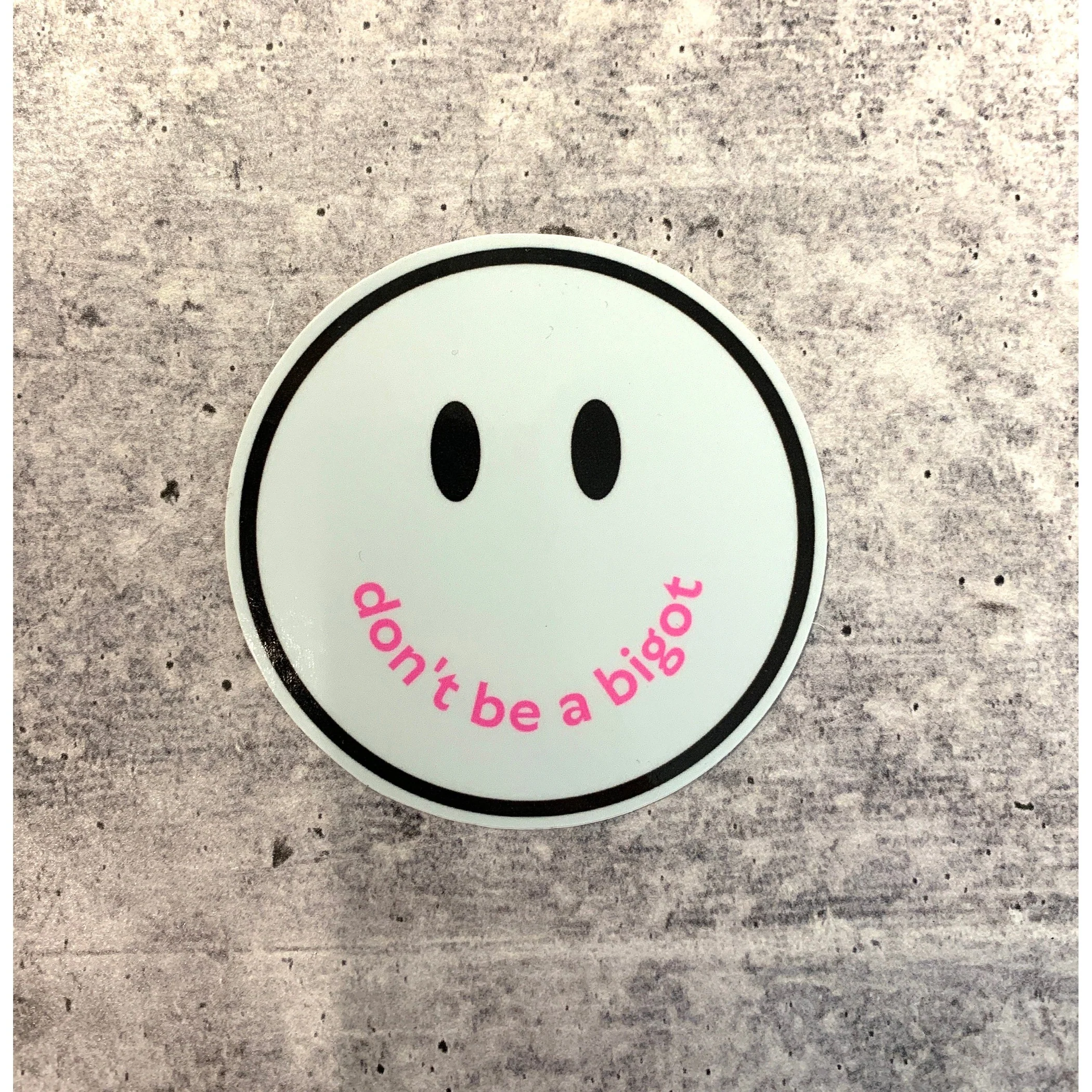 Don't Be a Bigot Smile Face Sticker - Image 4