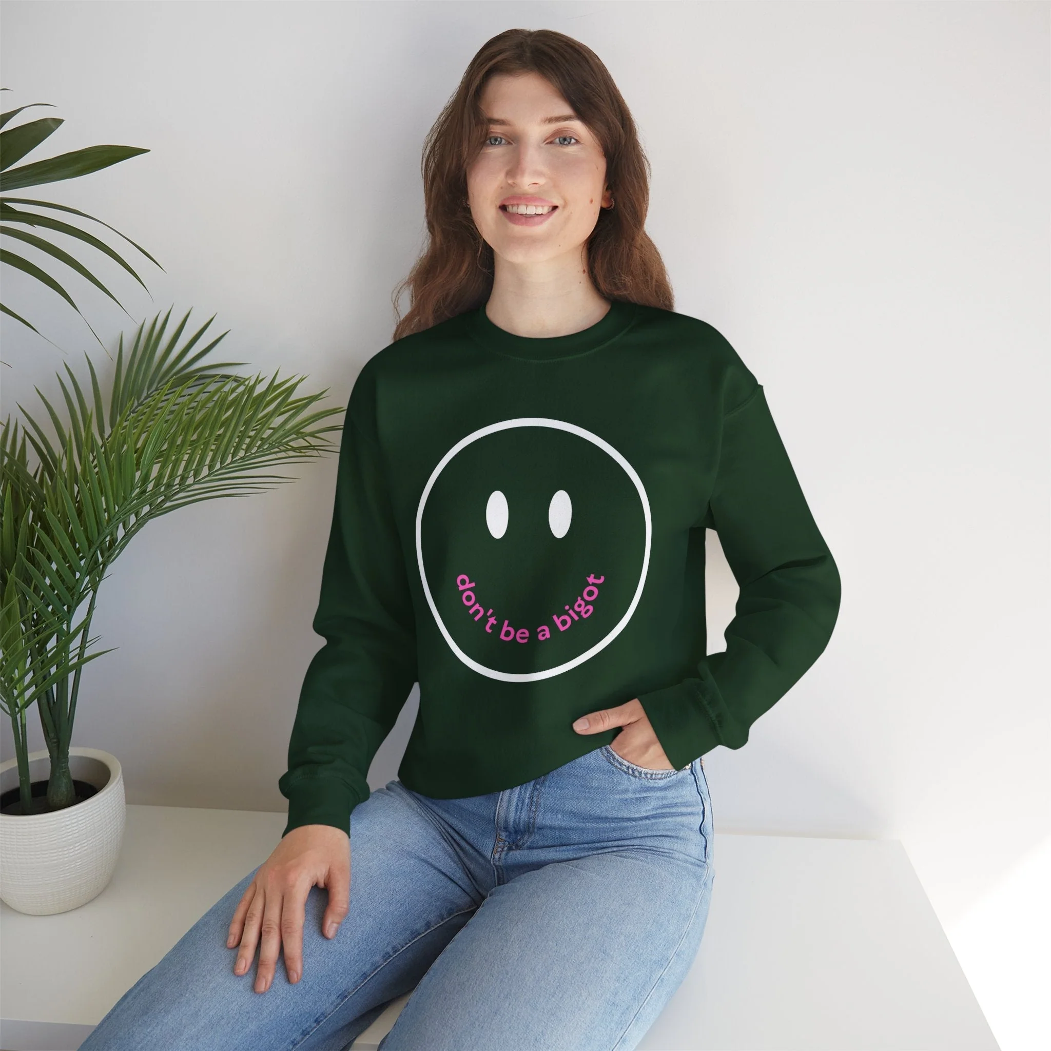 Don't Be A Bigot Unisex Heavy Blend™ Crewneck Sweatshirt Sizes SM-5XL | Plus Size Available - Image 6