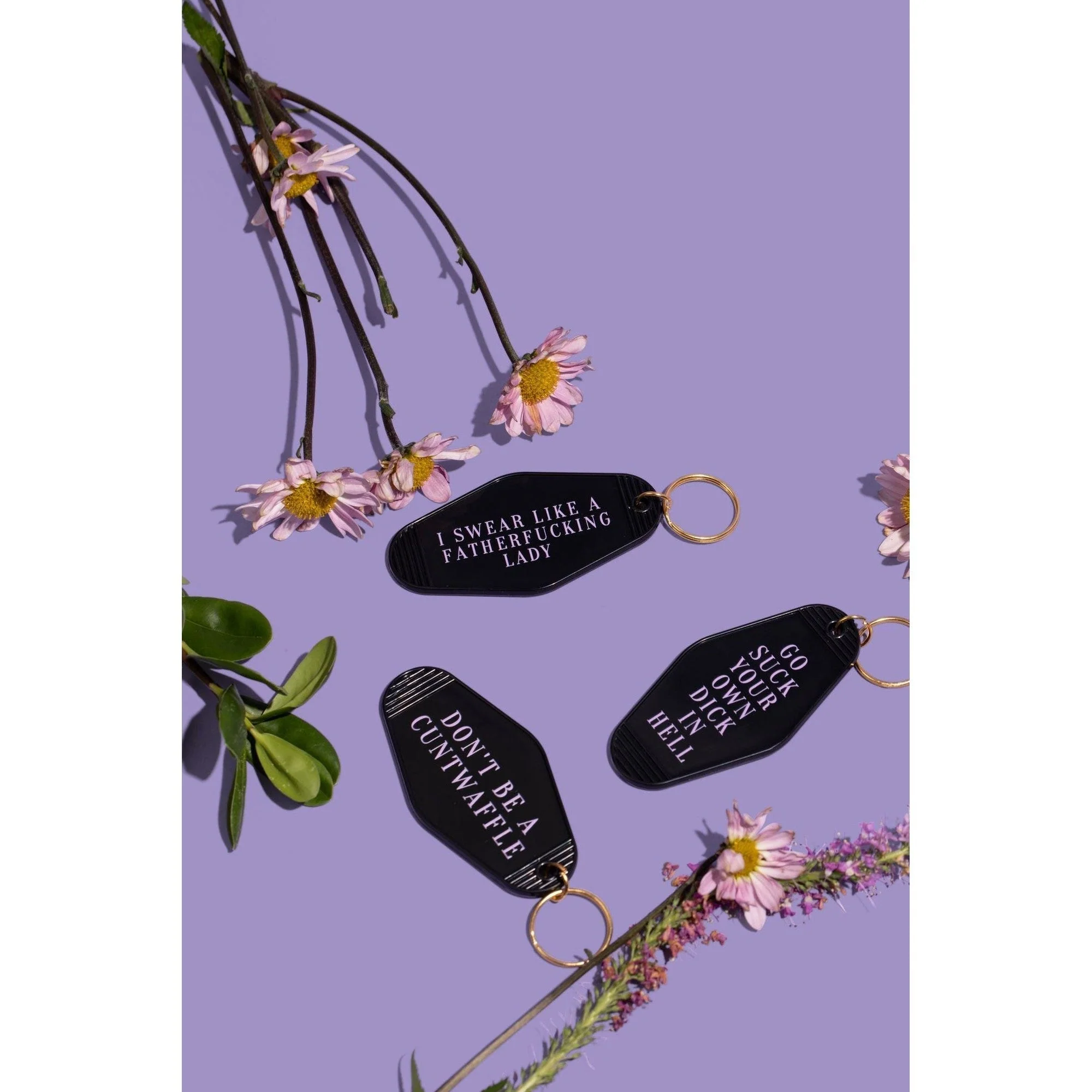 ULTRA SWEARY Don't Be a C***waffle Sweary Motel Keychain in Black - Image 2