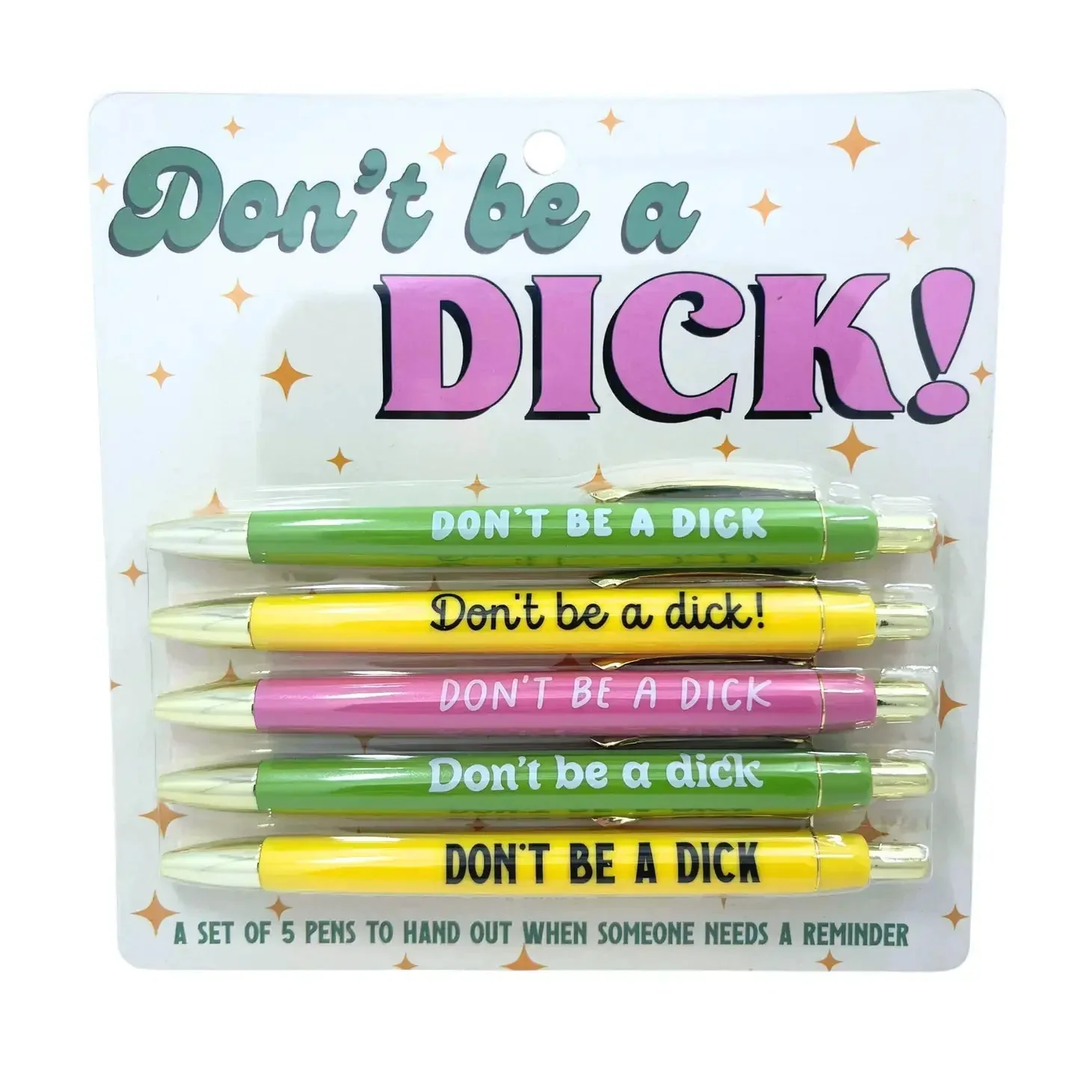 Fun Club Don't Be A Dick Pen Set | Giftable Set of 5 Black Ink Ballpoint Pen - Image 2
