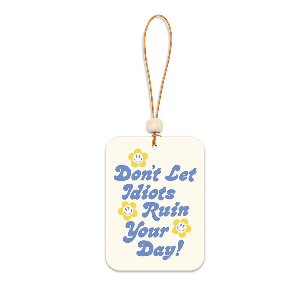 Don't Let It Ruin Your Day Car Air Freshener Set Of 2 | Smiley Flower Cozy Cotton Scent Diffuser Deodorizer Set