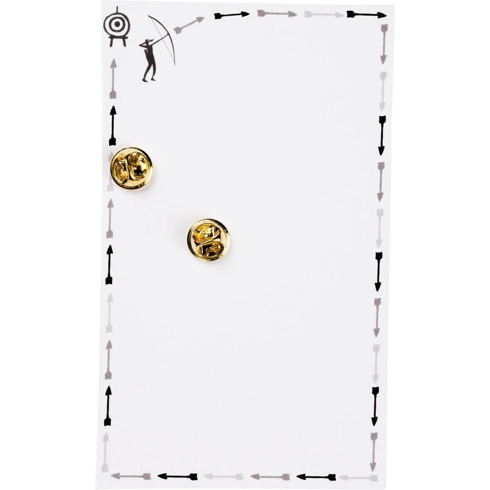 Don't Look Back Arrow Enamel Pin in Gold on Gift Card - Image 4
