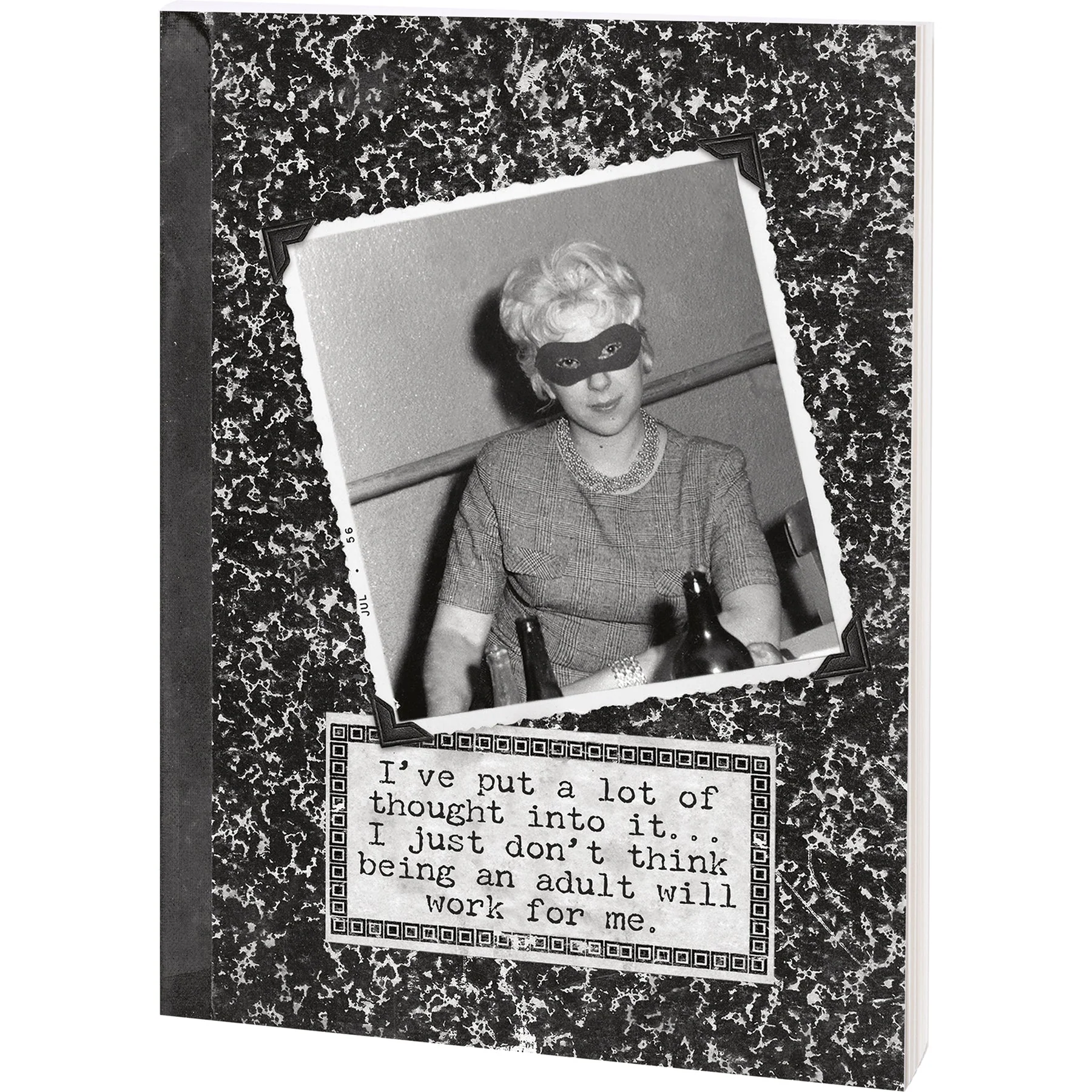 Don't Think Being An Adult Will Work For Me Double-Sided Journal | 160 Lined Pages Vintage Notebook - Image 2