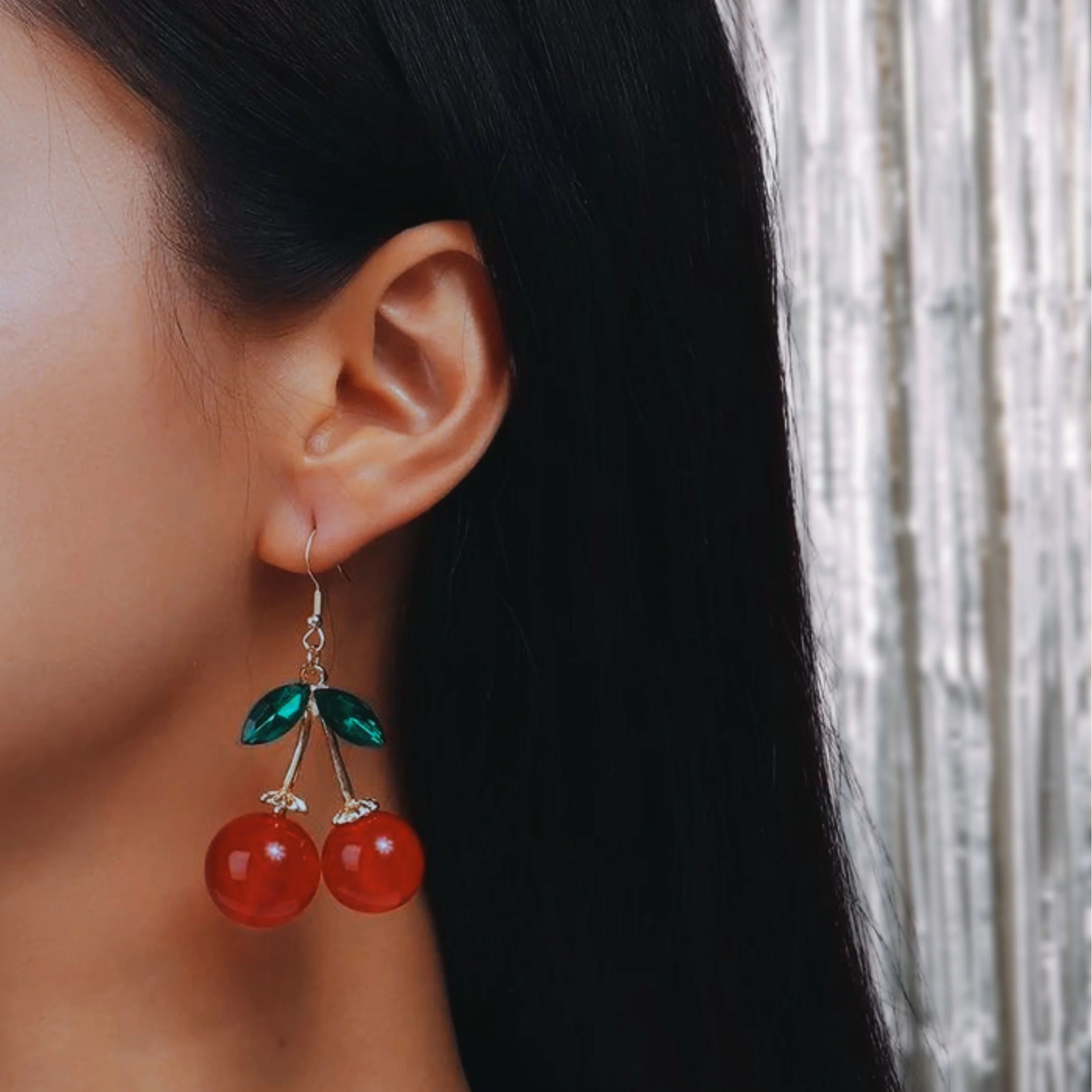 Double Cherries Rockabilly Earrings | 2.5" long - Image 2