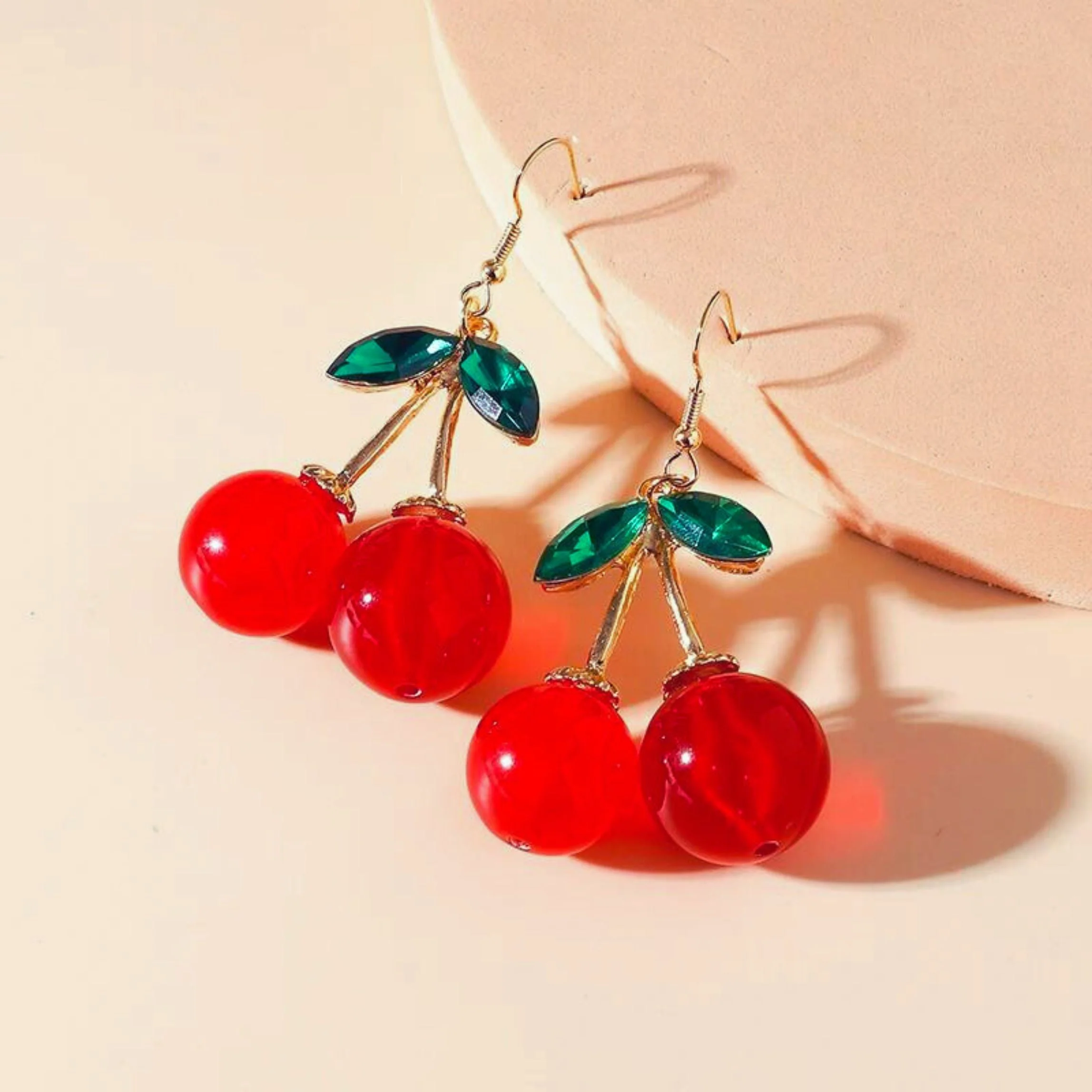 Double Cherries Rockabilly Earrings | 2.5" long - Image 3