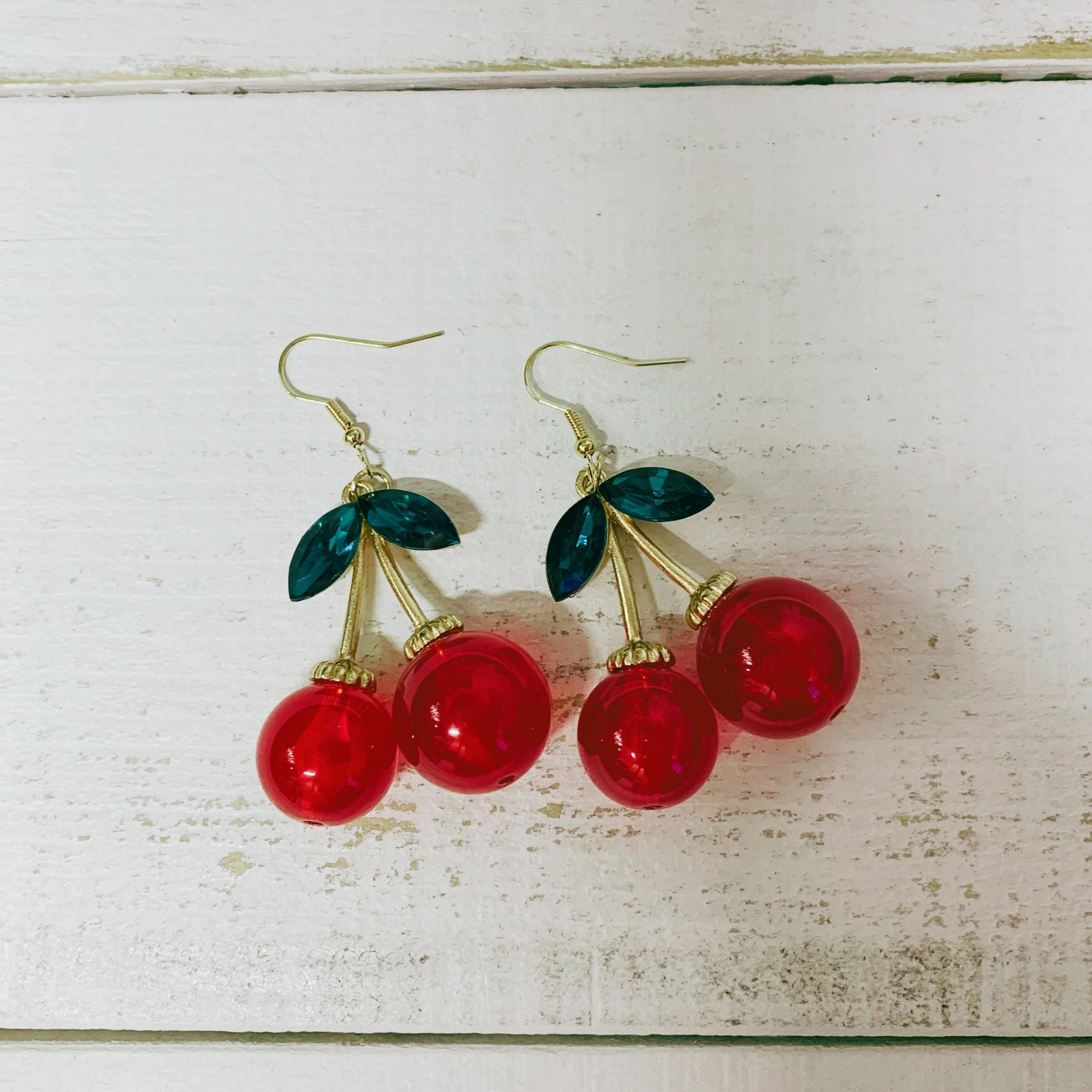 Double Cherries Rockabilly Earrings | 2.5" long - Image 8