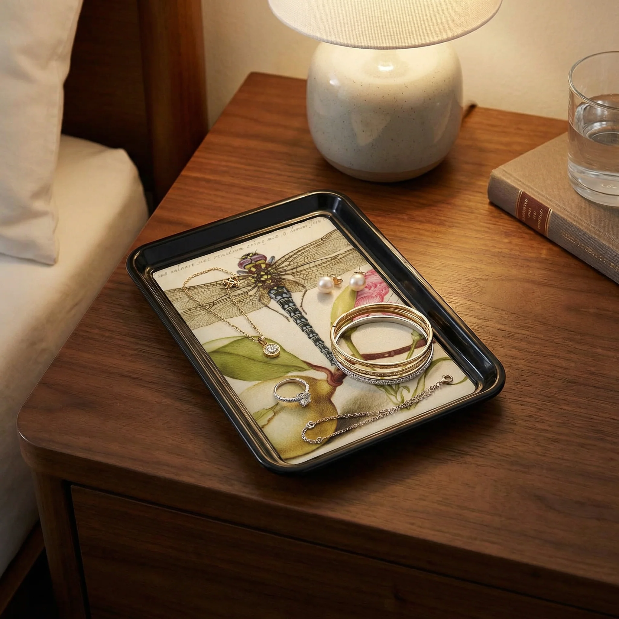 Dragonfly Insect Decorative Tray | Classic Nature Art Catchall - Image 3