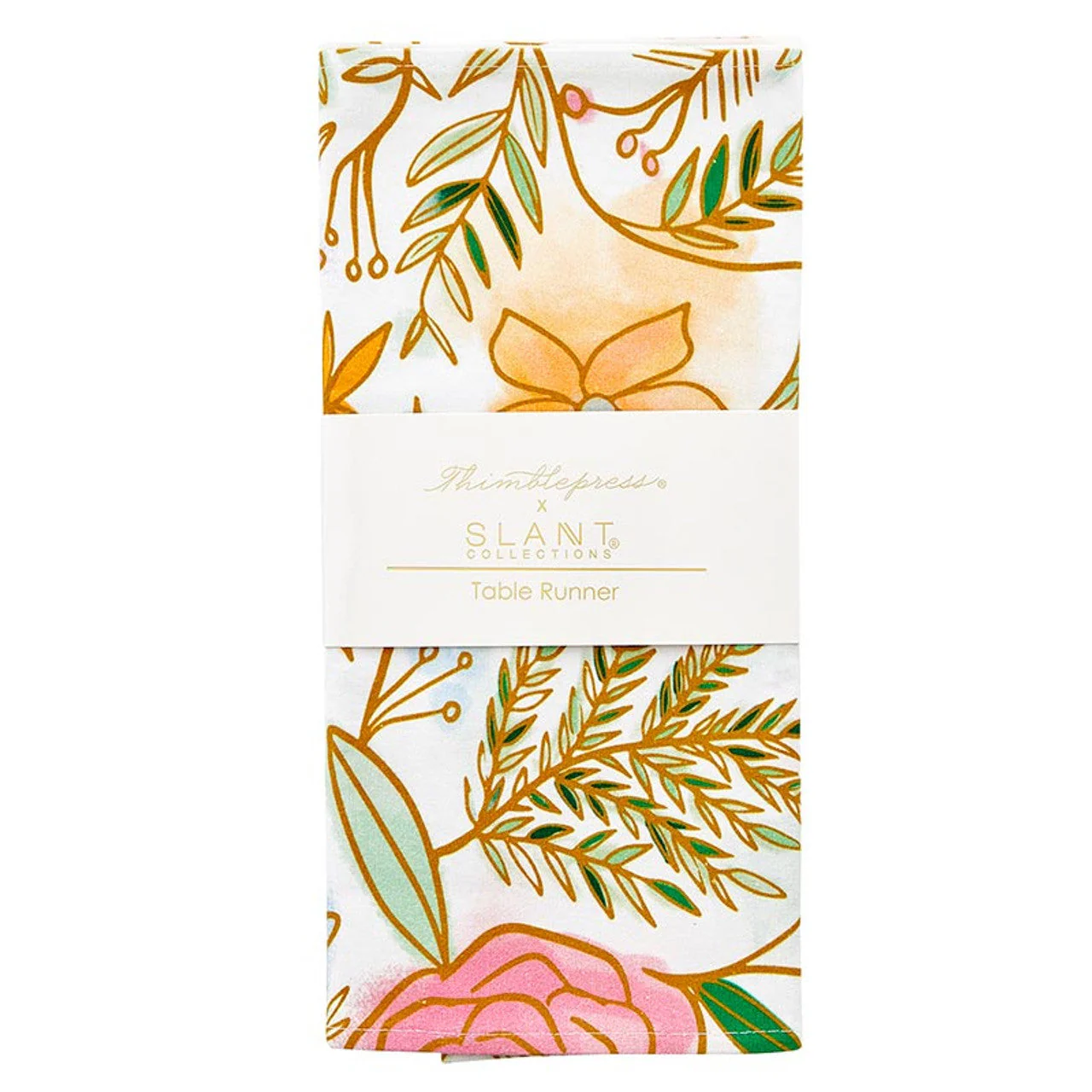 Dried Flowers Fabric Table Runner | Floral Design Cotton Table Mat | 13" x 70" - Image 3