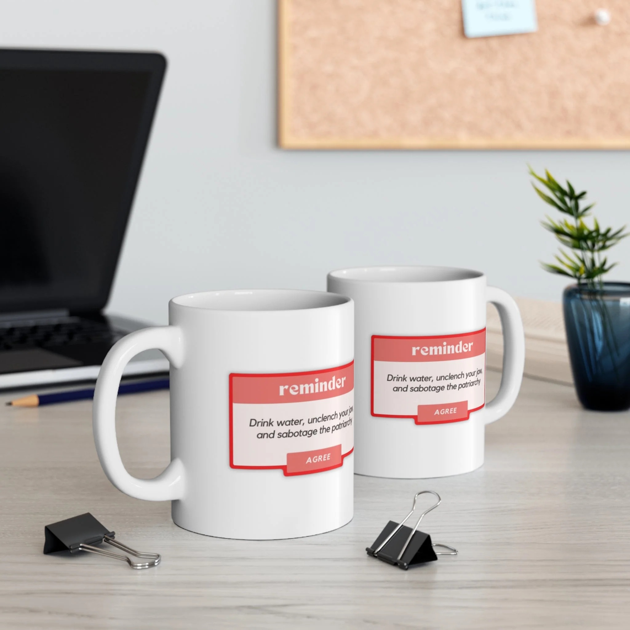 Drink Water, Unclench Your Jaw, and Sabotage the Patriarchy Ceramic Mug 11oz - Image 6