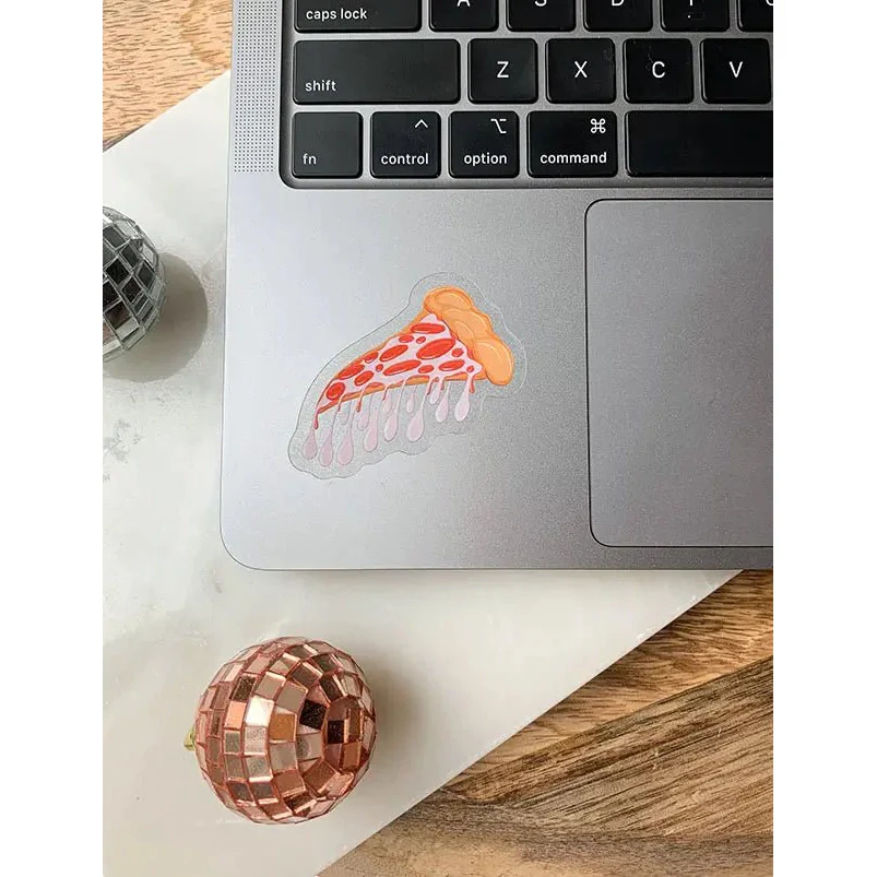 Drippy Pizza Die Cut Sticker on Transparent Background - Image 2