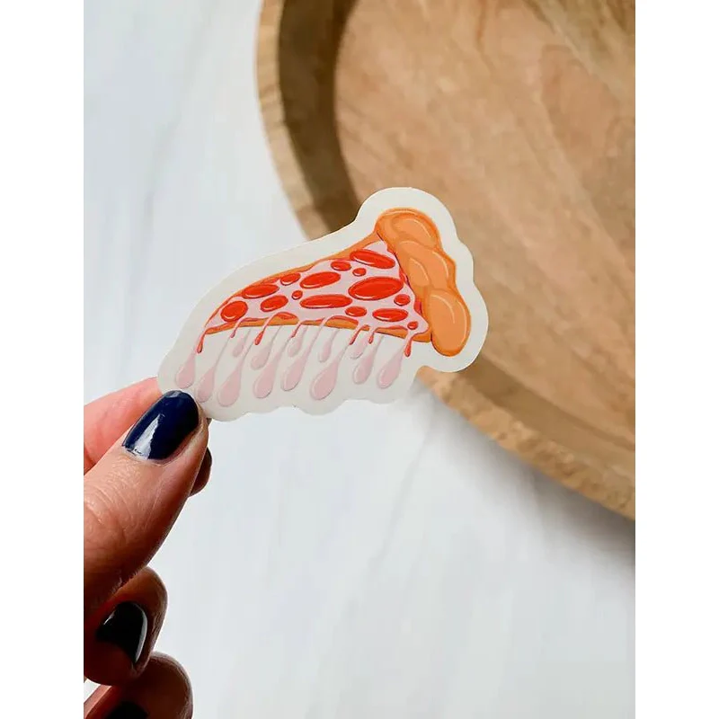 Drippy Pizza Die Cut Sticker on Transparent Background - Image 3