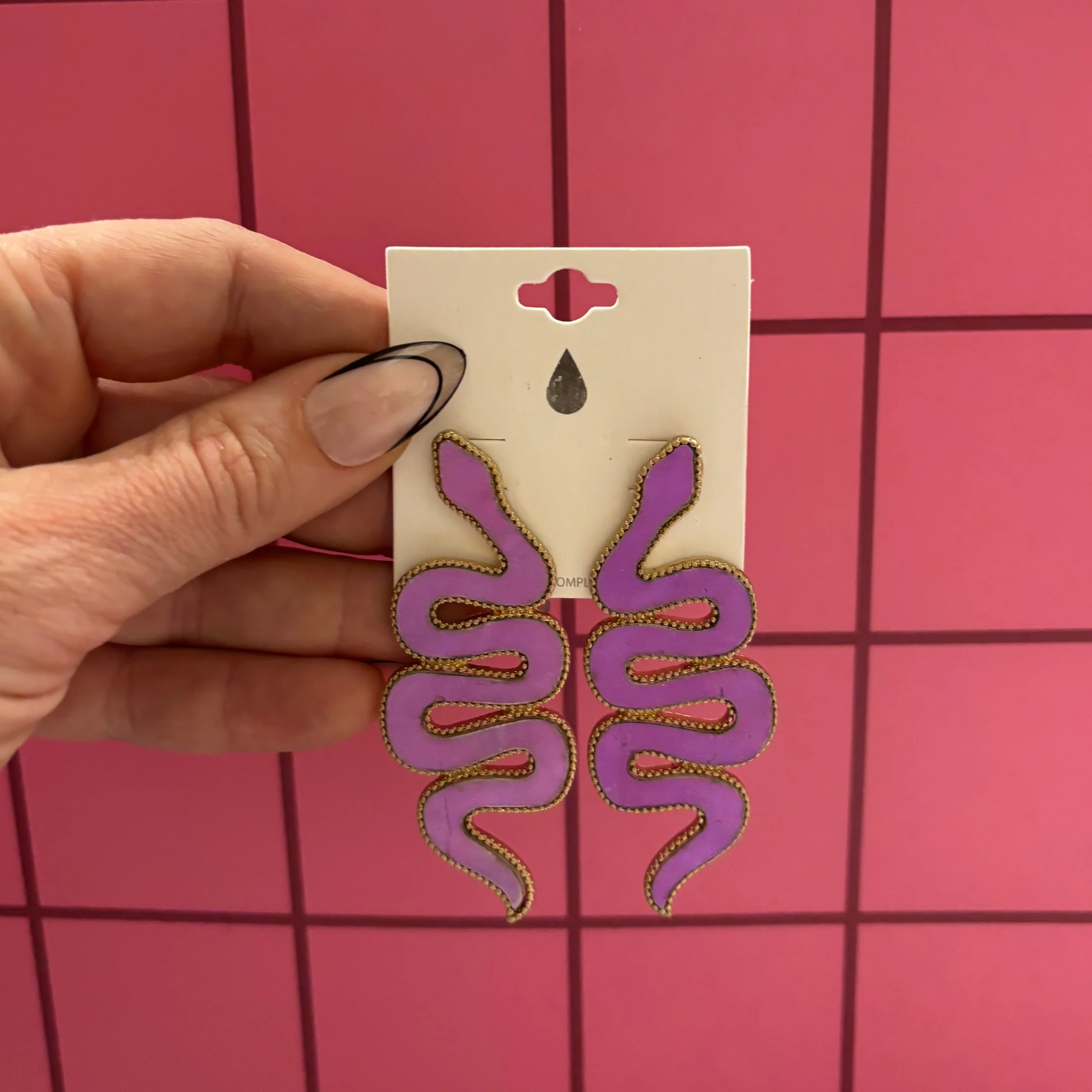 Purple Snake Statement Earrings in Deadly Violet - Image 5