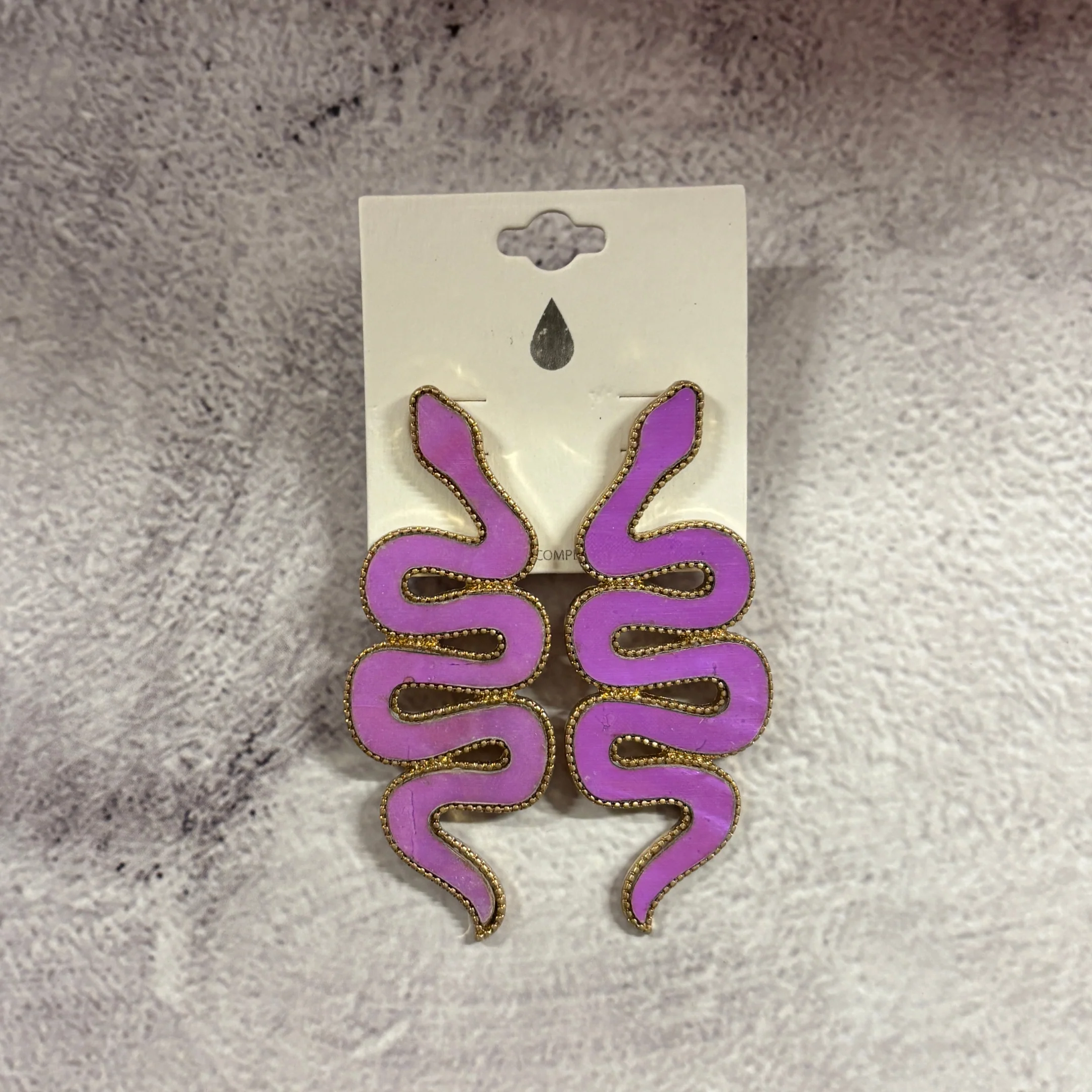 Purple Snake Statement Earrings in Deadly Violet - Image 6