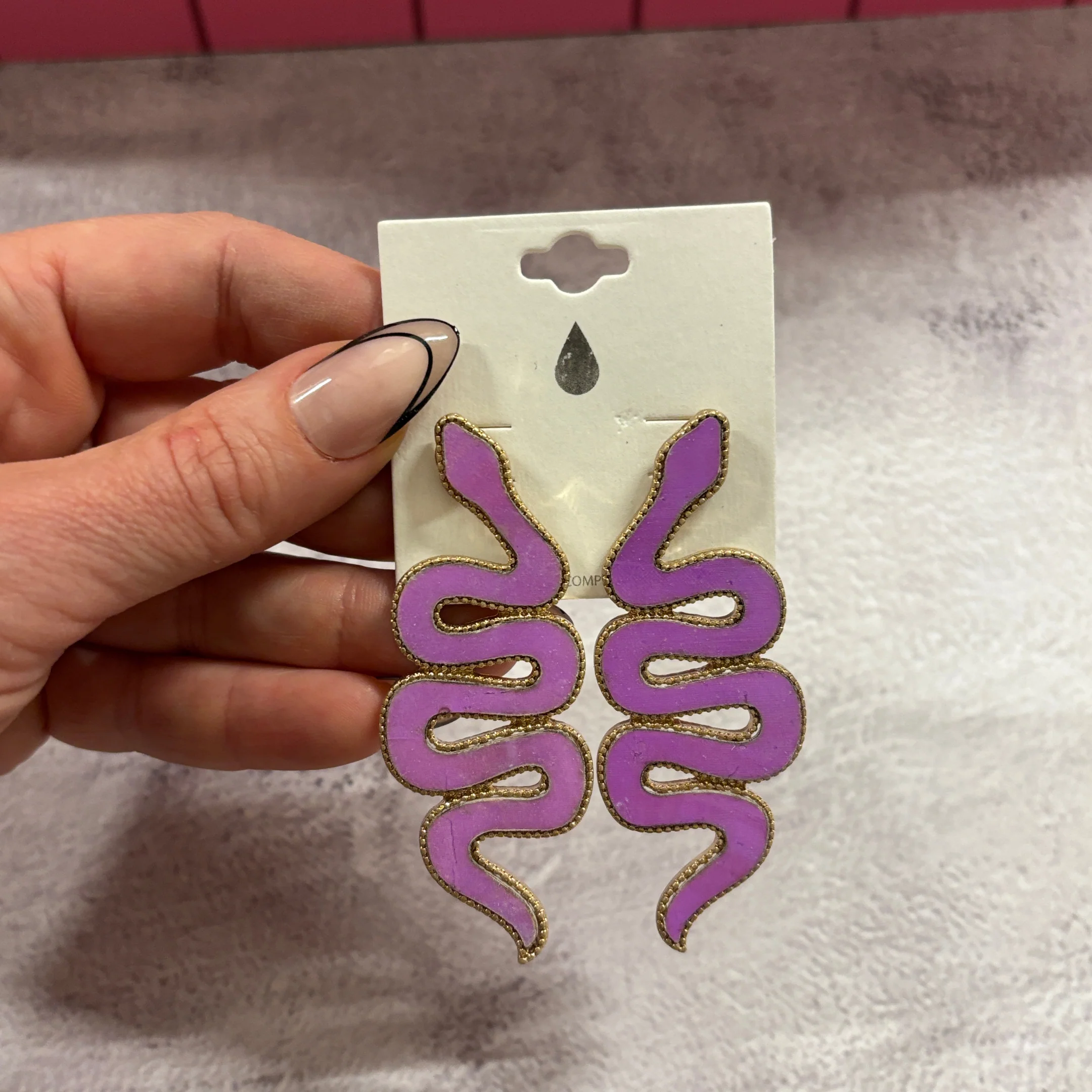 Purple Snake Statement Earrings in Deadly Violet - Image 7