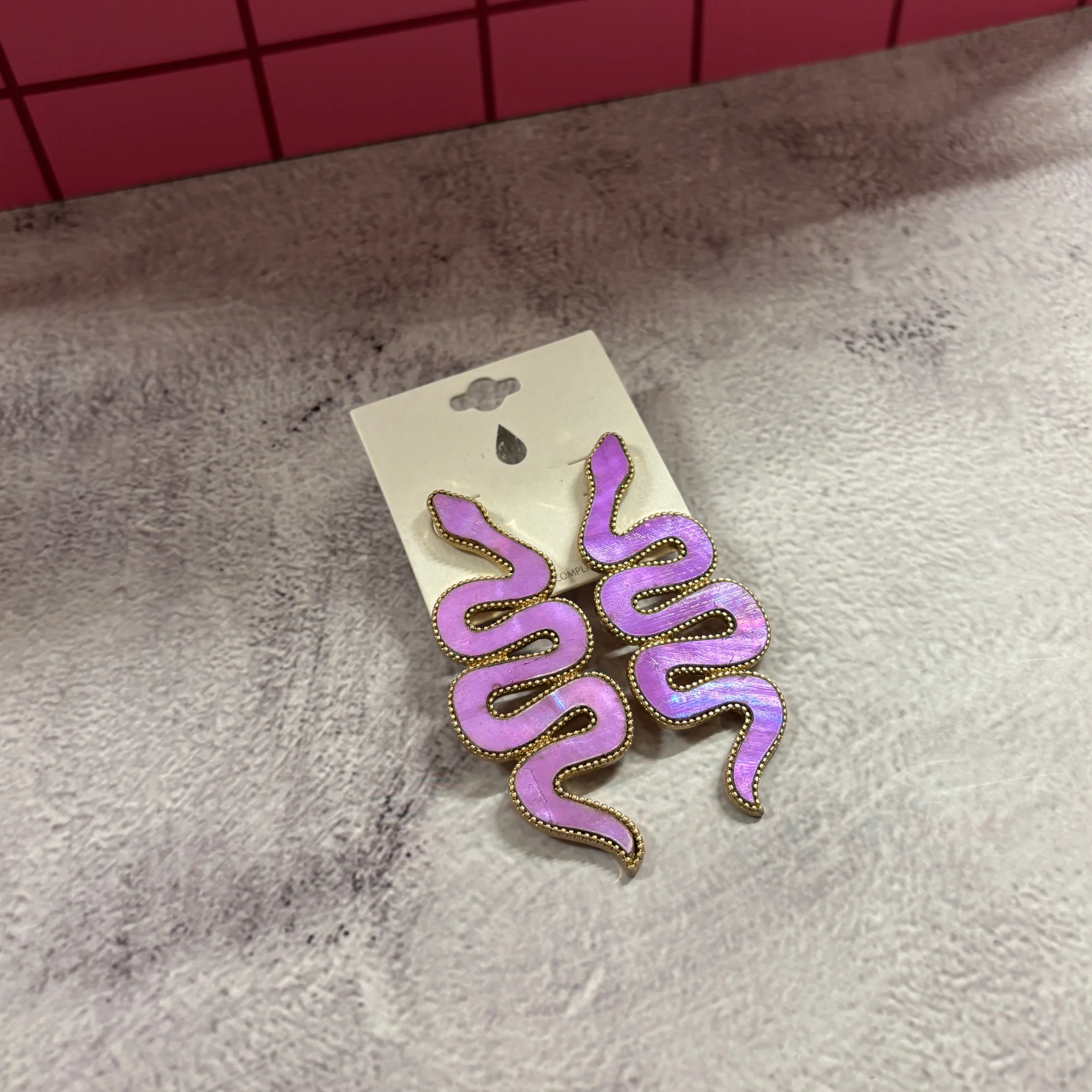 Purple Snake Statement Earrings in Deadly Violet - Image 8