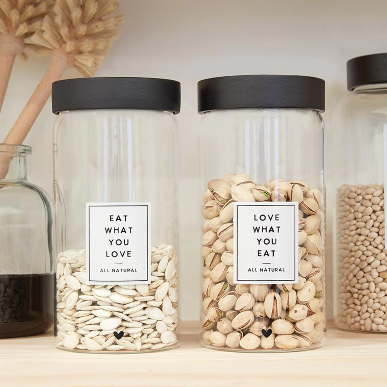 Eat What You Love Canister Set of 2 | Treat Gifting or Food Storage Jars | 44oz - Image 2