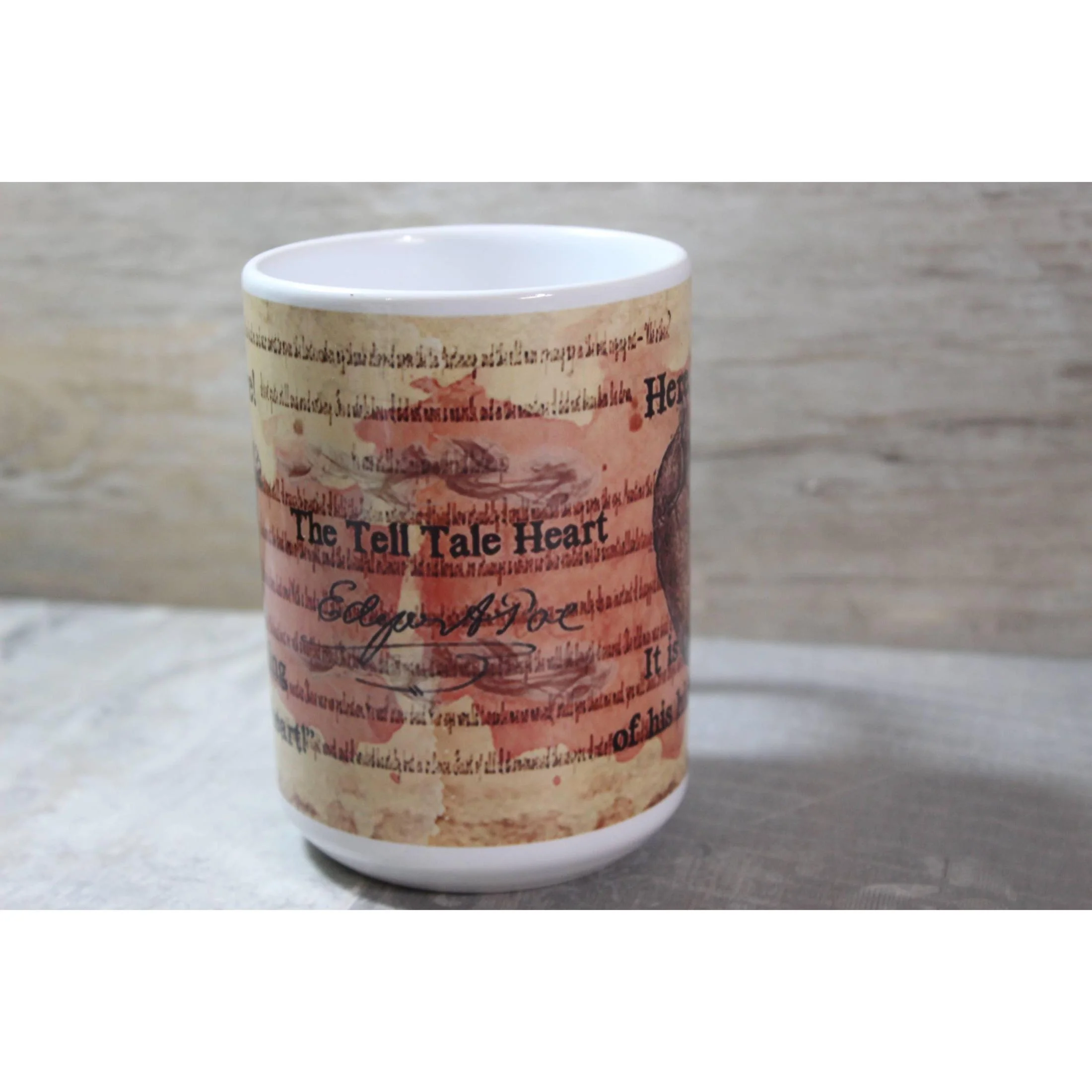 Edgar Allen Poe's Telltale Heart Ceramic Coffee Mug | 15oz. - Image 3