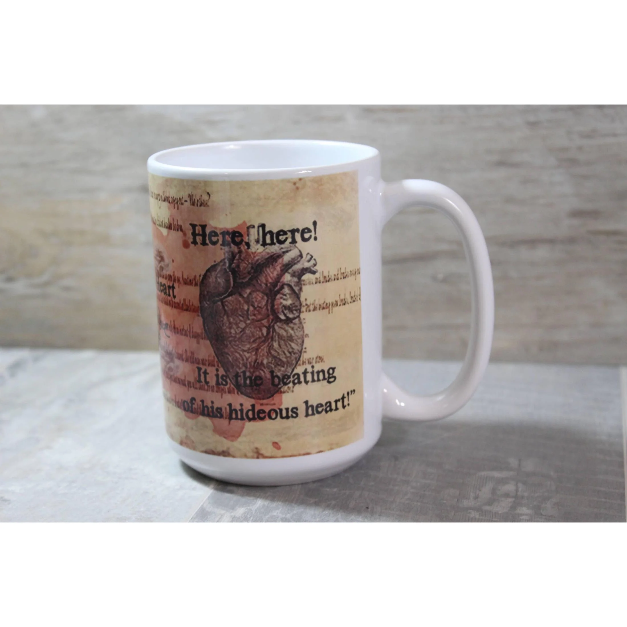 Edgar Allen Poe's Telltale Heart Ceramic Coffee Mug | 15oz. - Image 4