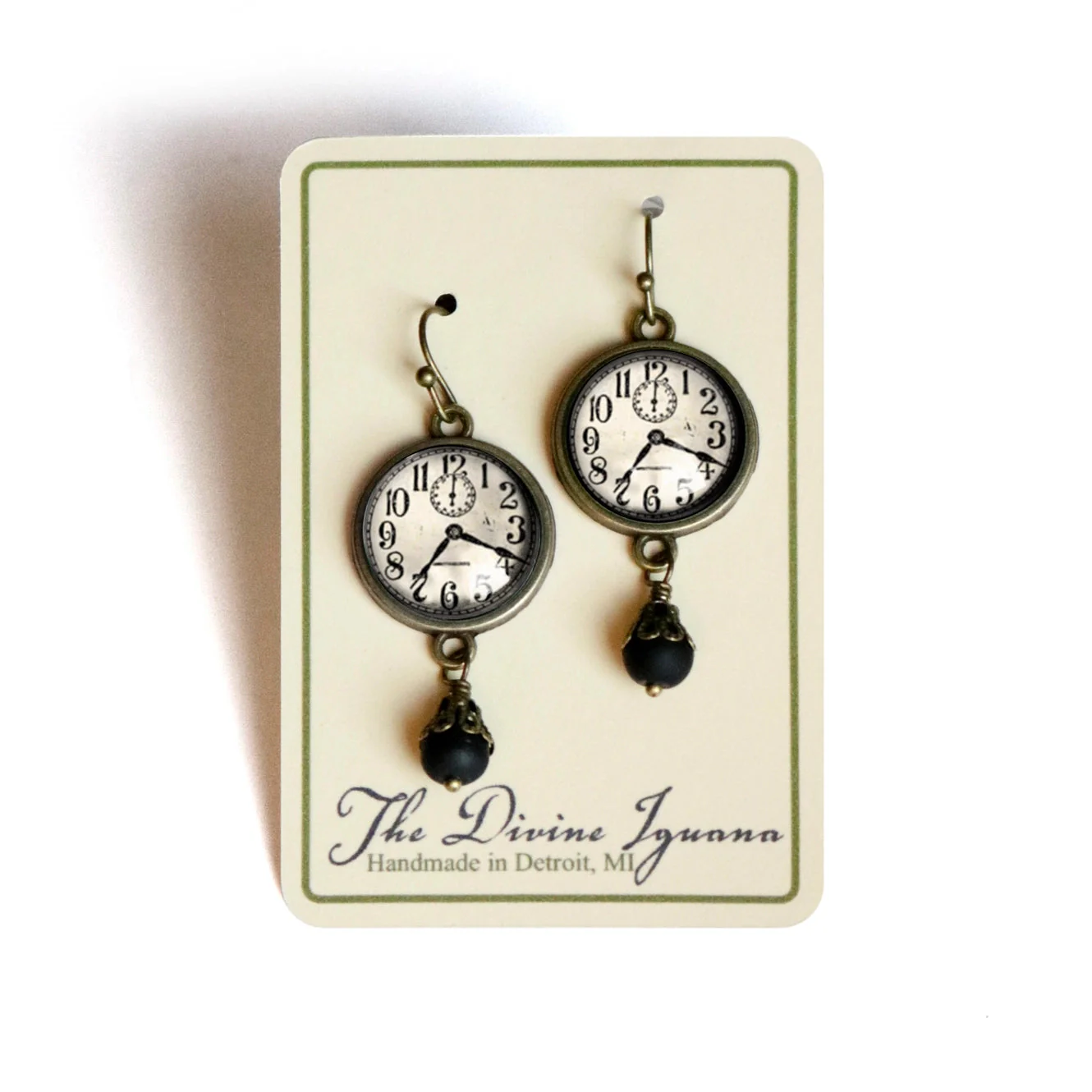 Edwardian Clock Steampunk Hook Earrings | Handmade in the US - Image 3