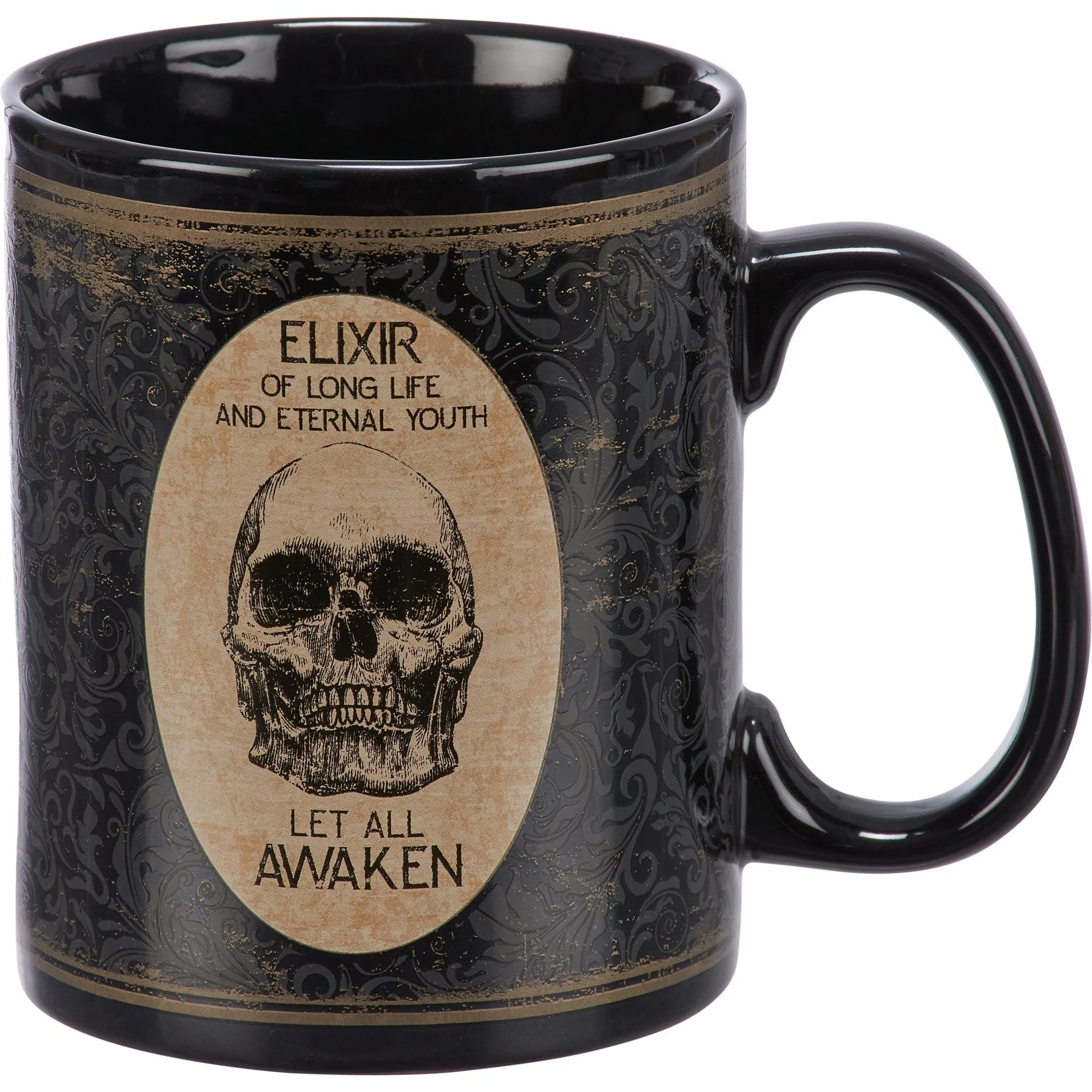 Elixir Of Long Life Eternal Youth Large Stoneware Skull Coffee Mug | Holds 20 oz. - Image 4