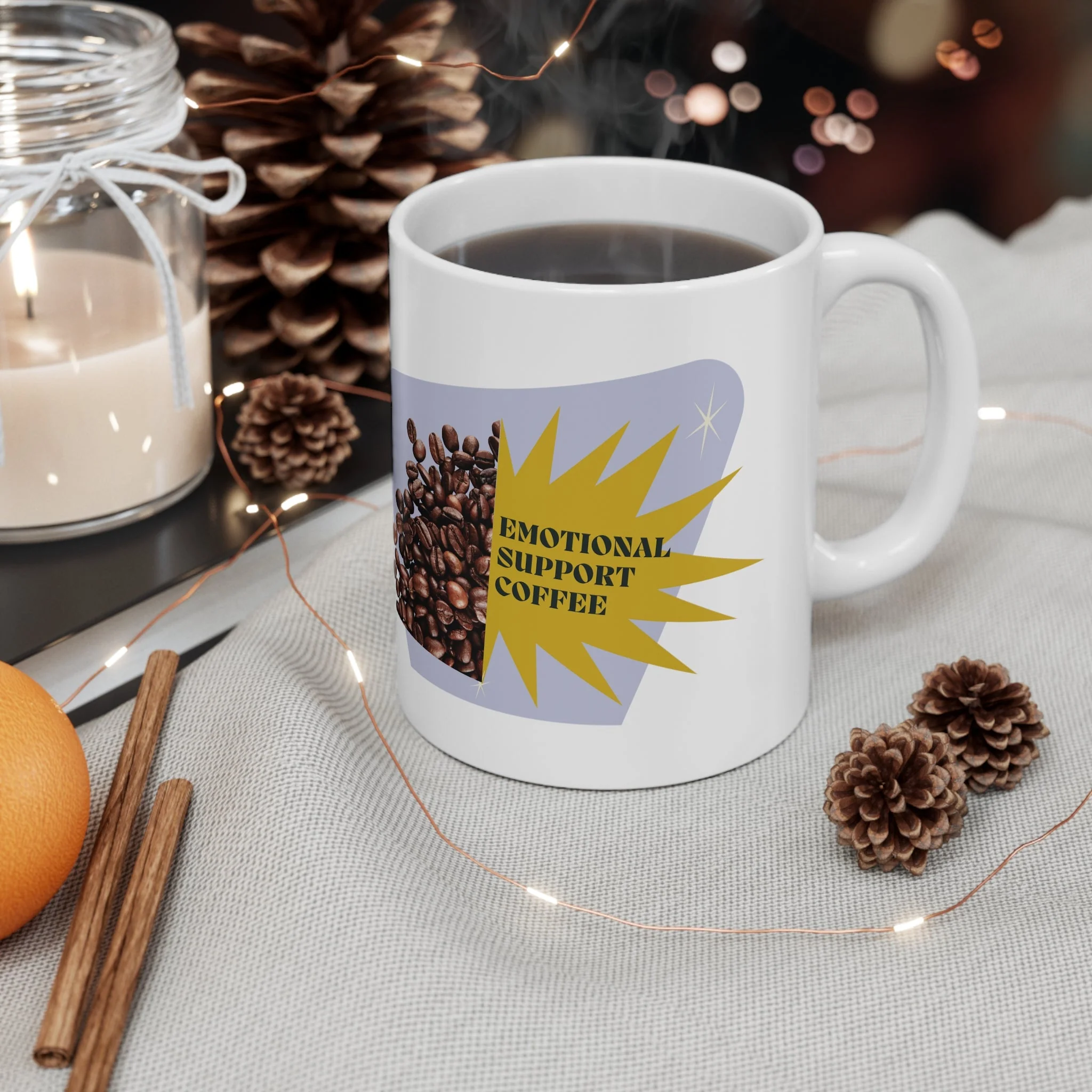 Emotional Support Coffee Ceramic Mug 11oz - Image 5