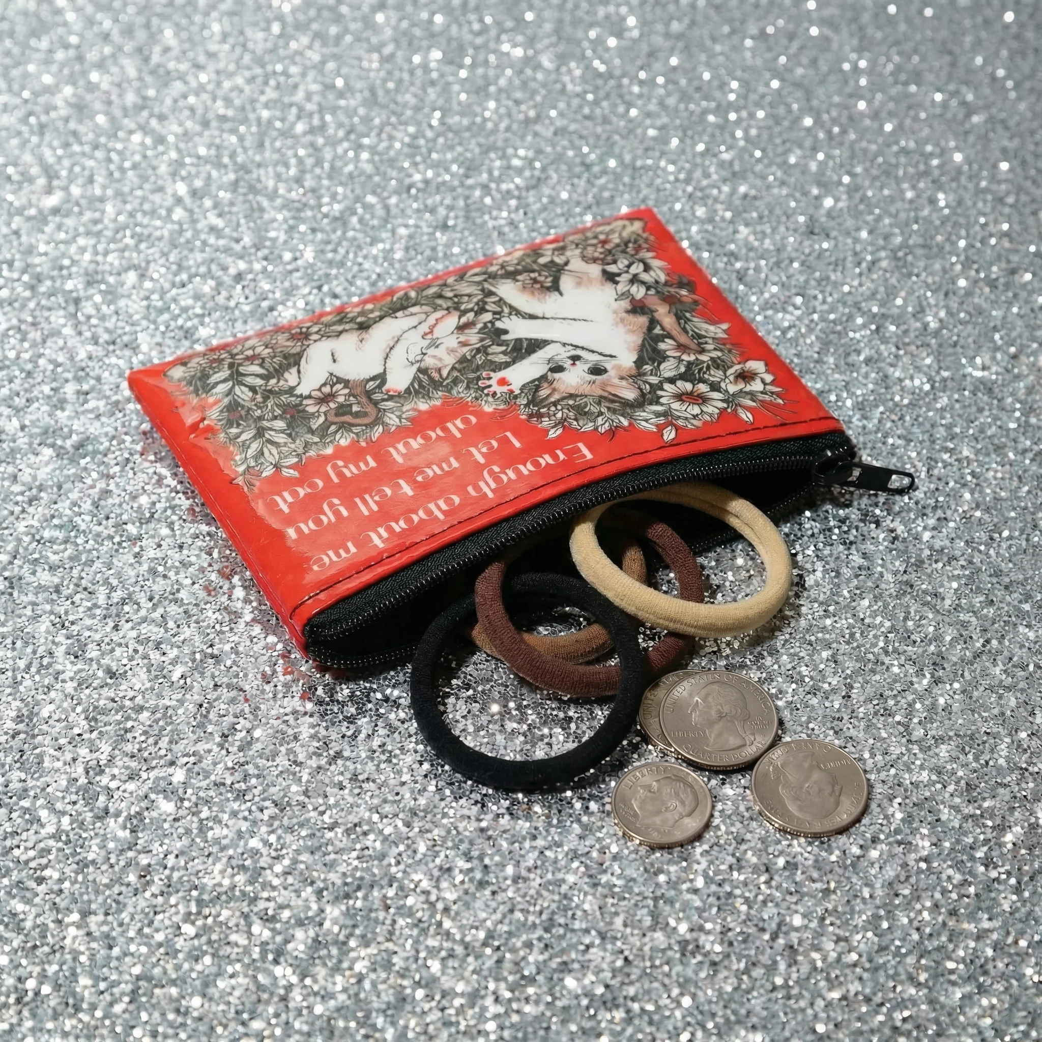Enough About Me Let Me Tell You About My Cat Coin Purse | 3"h x 4"w | BlueQ at GetBullish - Image 3