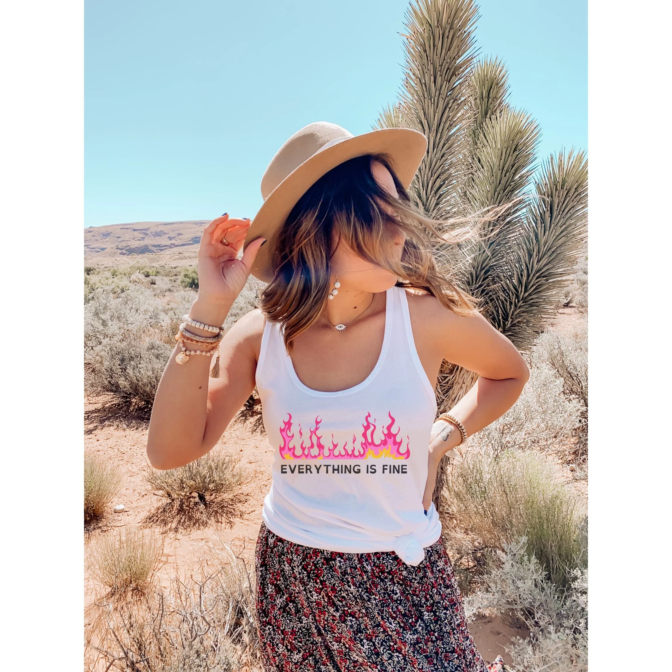 Everything Is Fine 🔥 Women's Ideal Racerback Tank - Image 2