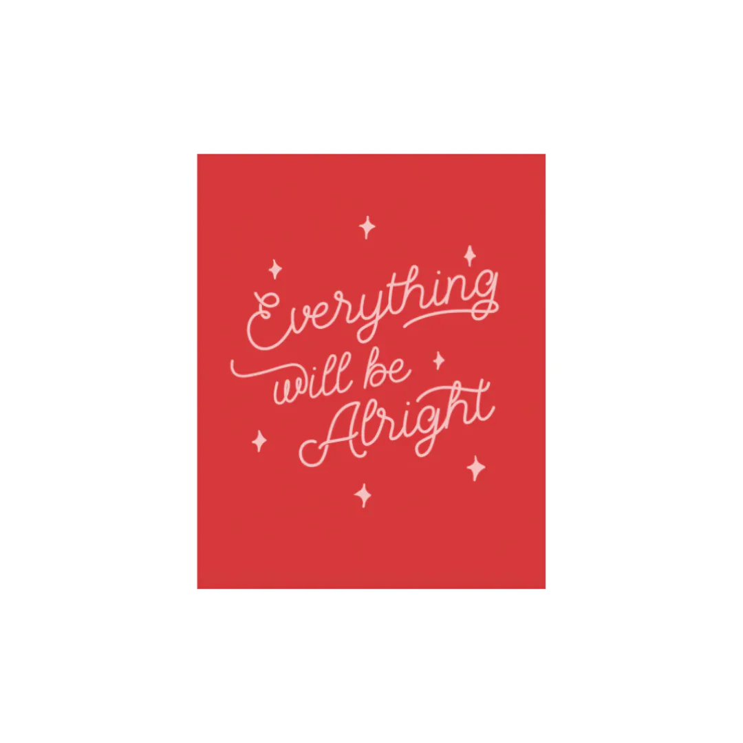 Everything Will Be Alright Art Print in Red | 5'' x 7' - Image 2