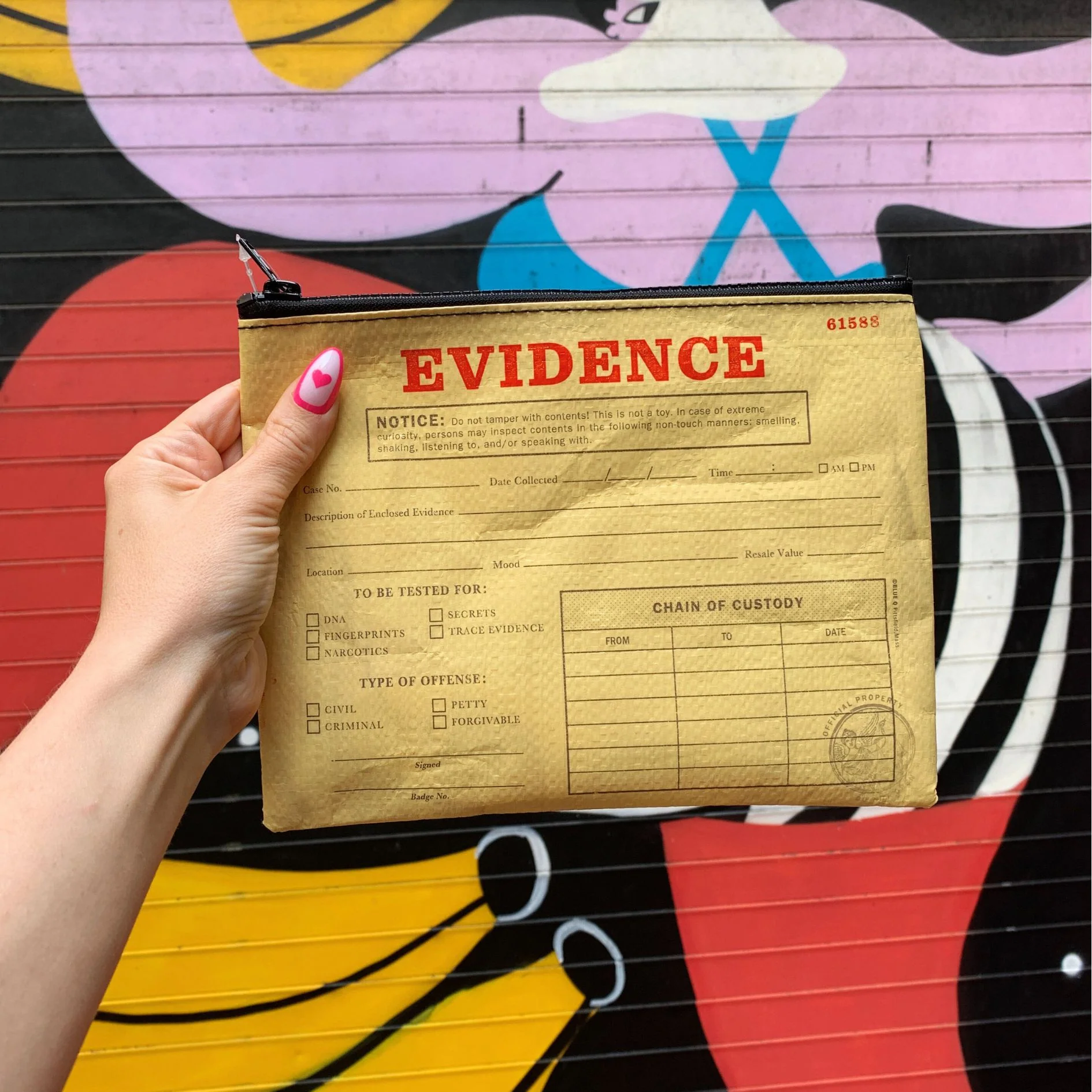 Evidence Recycled Material Zipper Pouch | BlueQ at GetBullish - Image 9