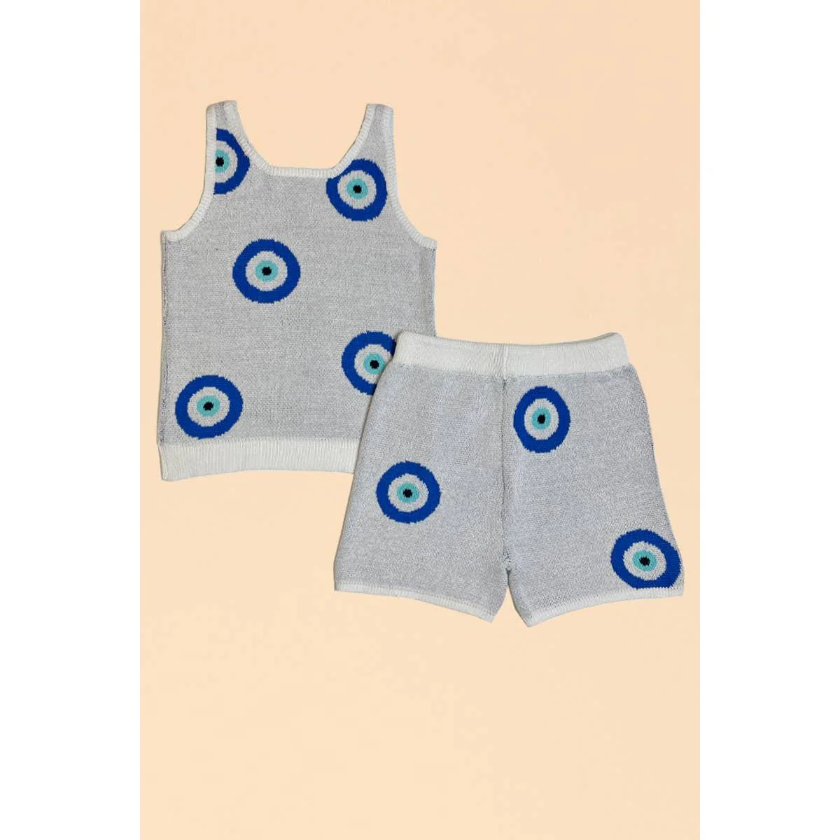 Evil Eye Knit Set | Sleeveless Top & Shorts with Drawstring Waist [Size M-L Remaining] - Image 8