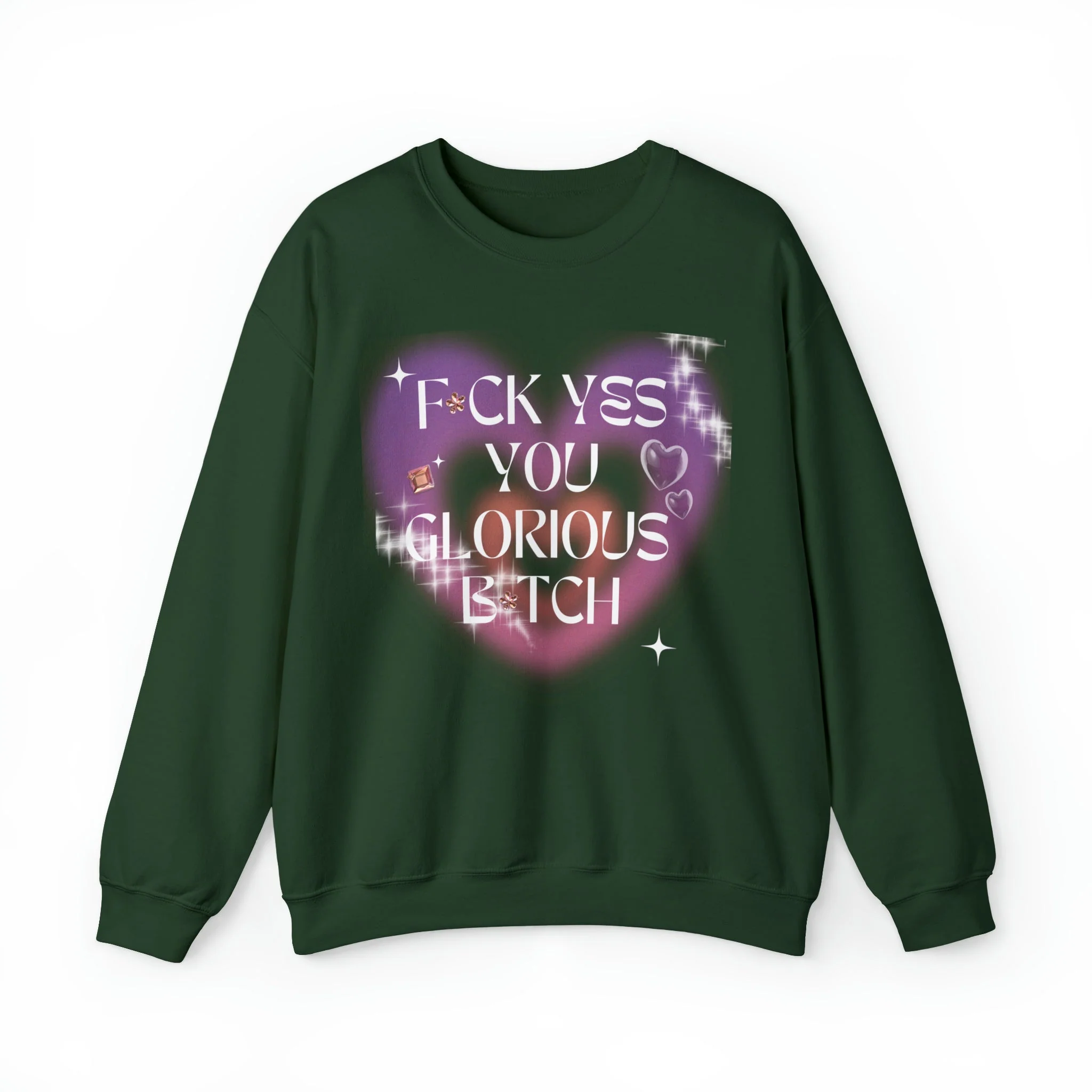 F💎ck Yes You Glorious B💎tch Unisex Heavy Blend™ Crewneck Sweatshirt Sizes SM-5XL | Plus Size Available - Image 10