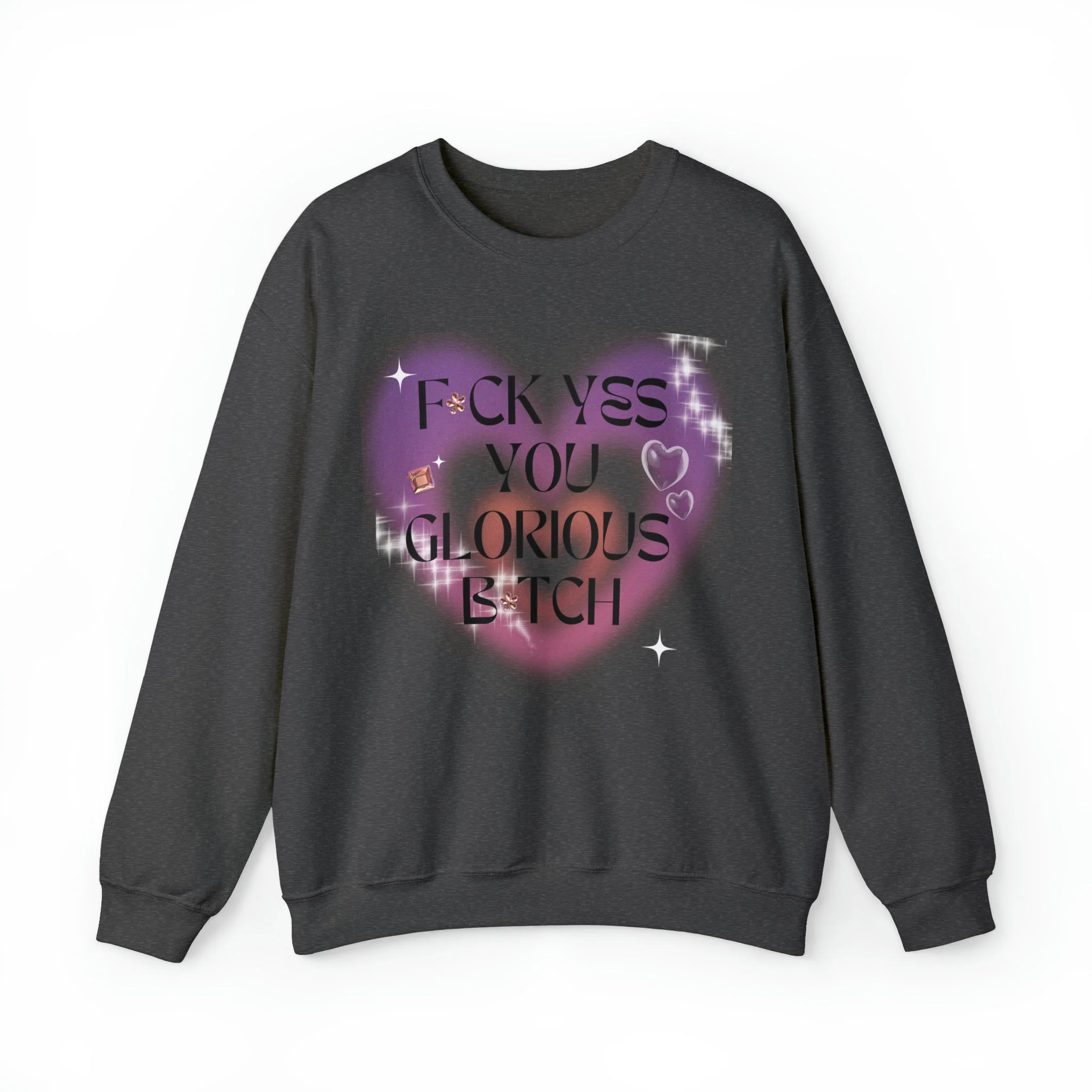 F💎ck Yes You Glorious B💎tch Unisex Heavy Blend™ Crewneck Sweatshirt Sizes SM-5XL | Plus Size Available - Image 11