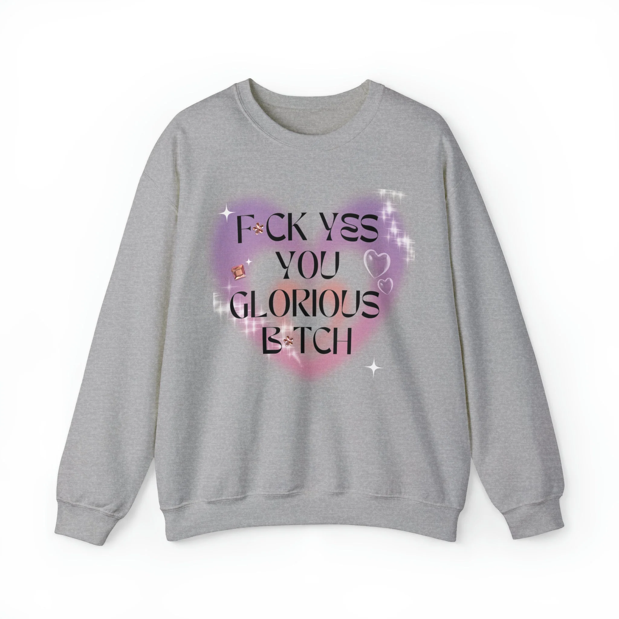 F💎ck Yes You Glorious B💎tch Unisex Heavy Blend™ Crewneck Sweatshirt Sizes SM-5XL | Plus Size Available - Image 16