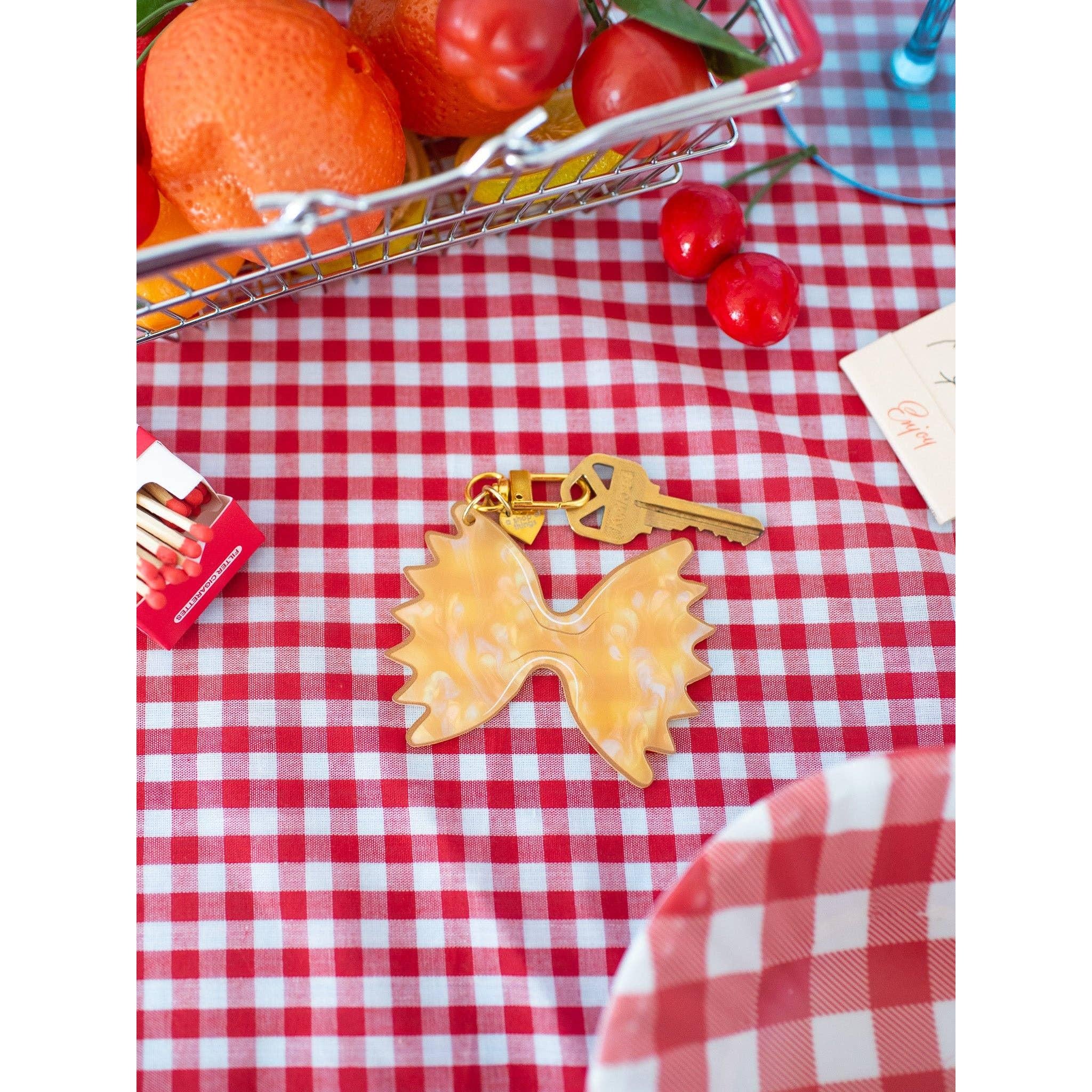 Farfalle Pasta Keychain | Bowtie Pasta Acrylic Keychain | Cute Food Lover Bag Charm - Image 4