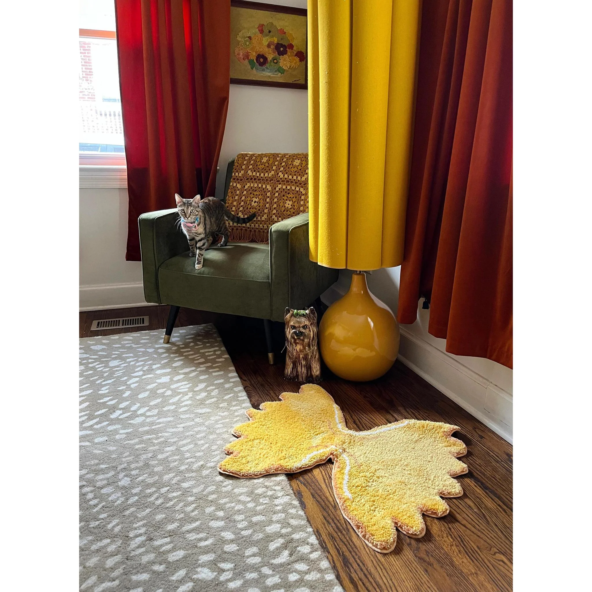 Farfalle Ultrasoft Rug | Decorative Wall Mat | Floorcloth Covering | 28" x 23" - Image 4