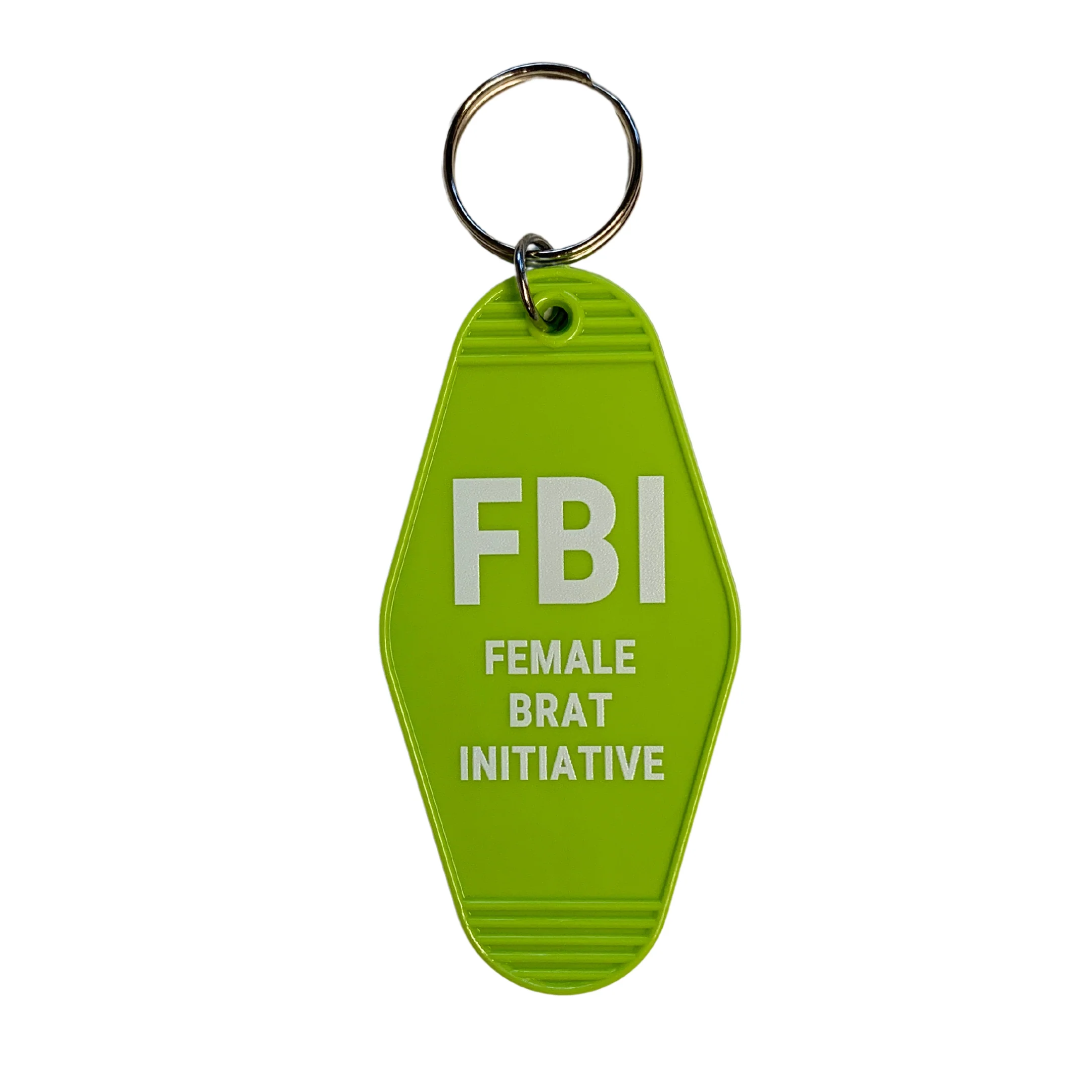 FBI Female Brat Initiative Motel Style Keychain in Green - Image 3