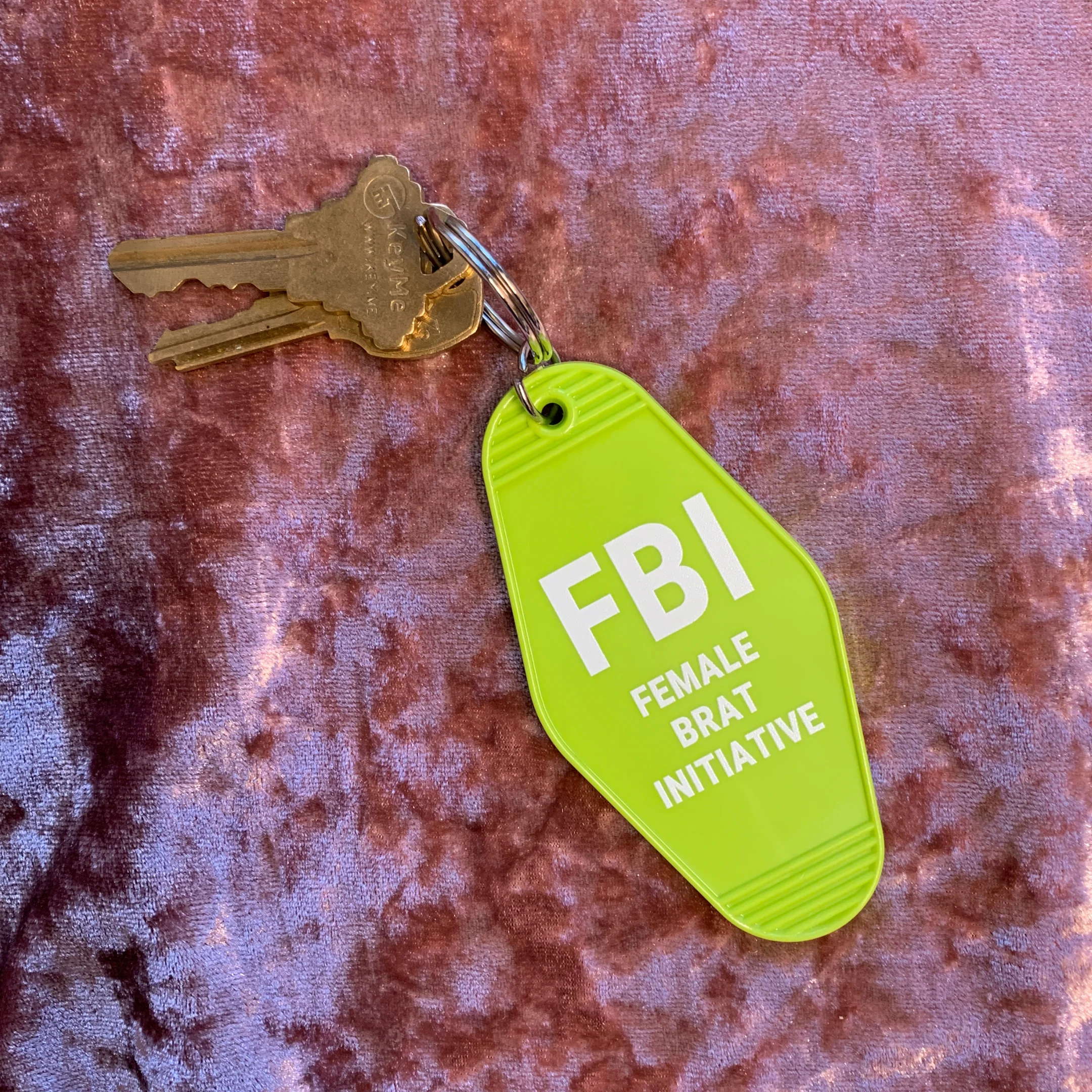 FBI Female Brat Initiative Motel Style Keychain in Green - Image 7