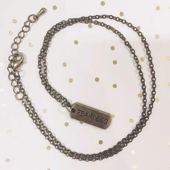 Fearless Necklace in Dark Brass Color - Image 4