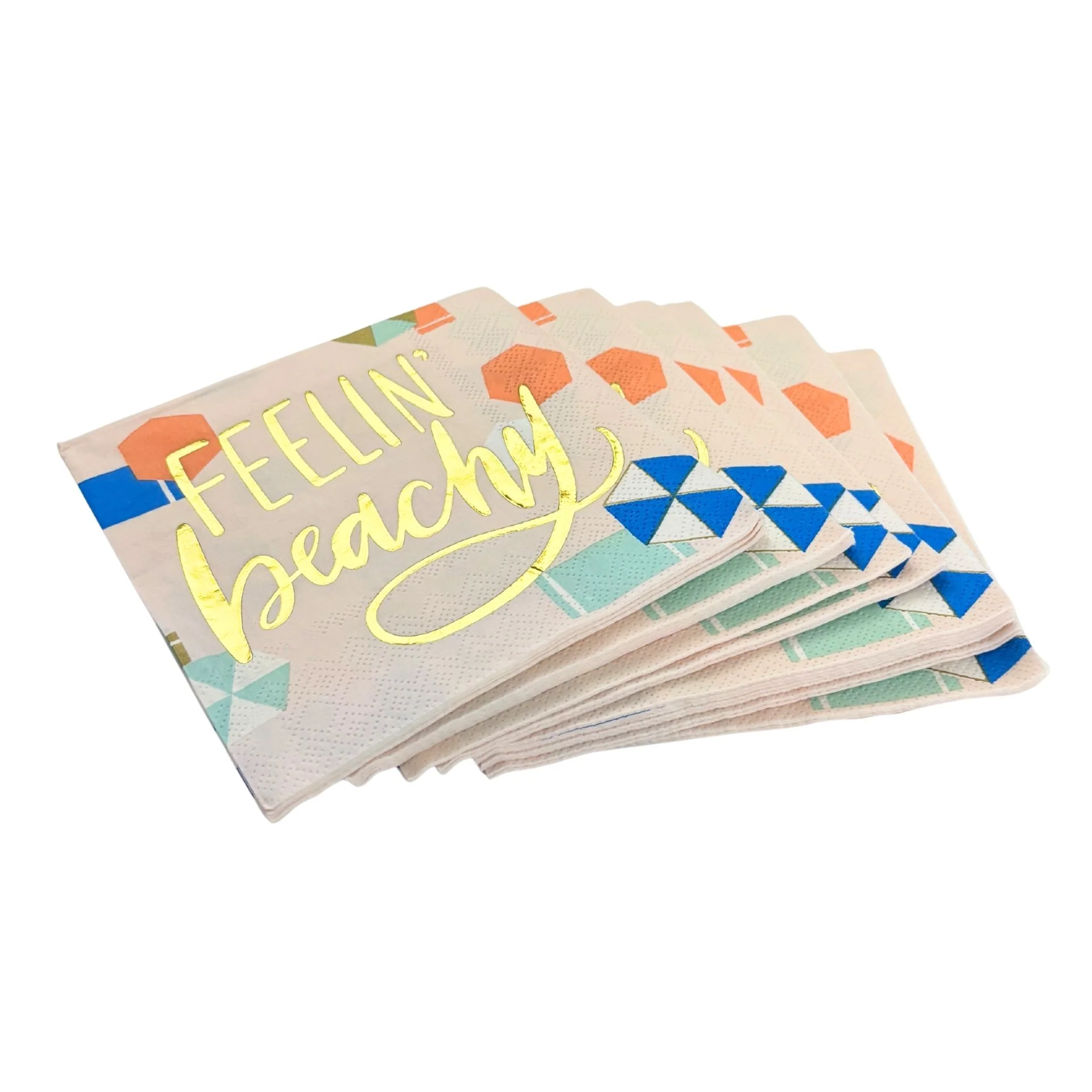 Feelin' Beachy Foil Party/Beverage/Cocktail Napkins | 9.75" square - Image 4