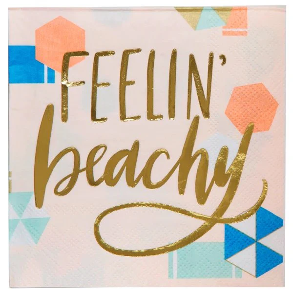Feelin' Beachy Foil Party/Beverage/Cocktail Napkins | 9.75" square - Image 8