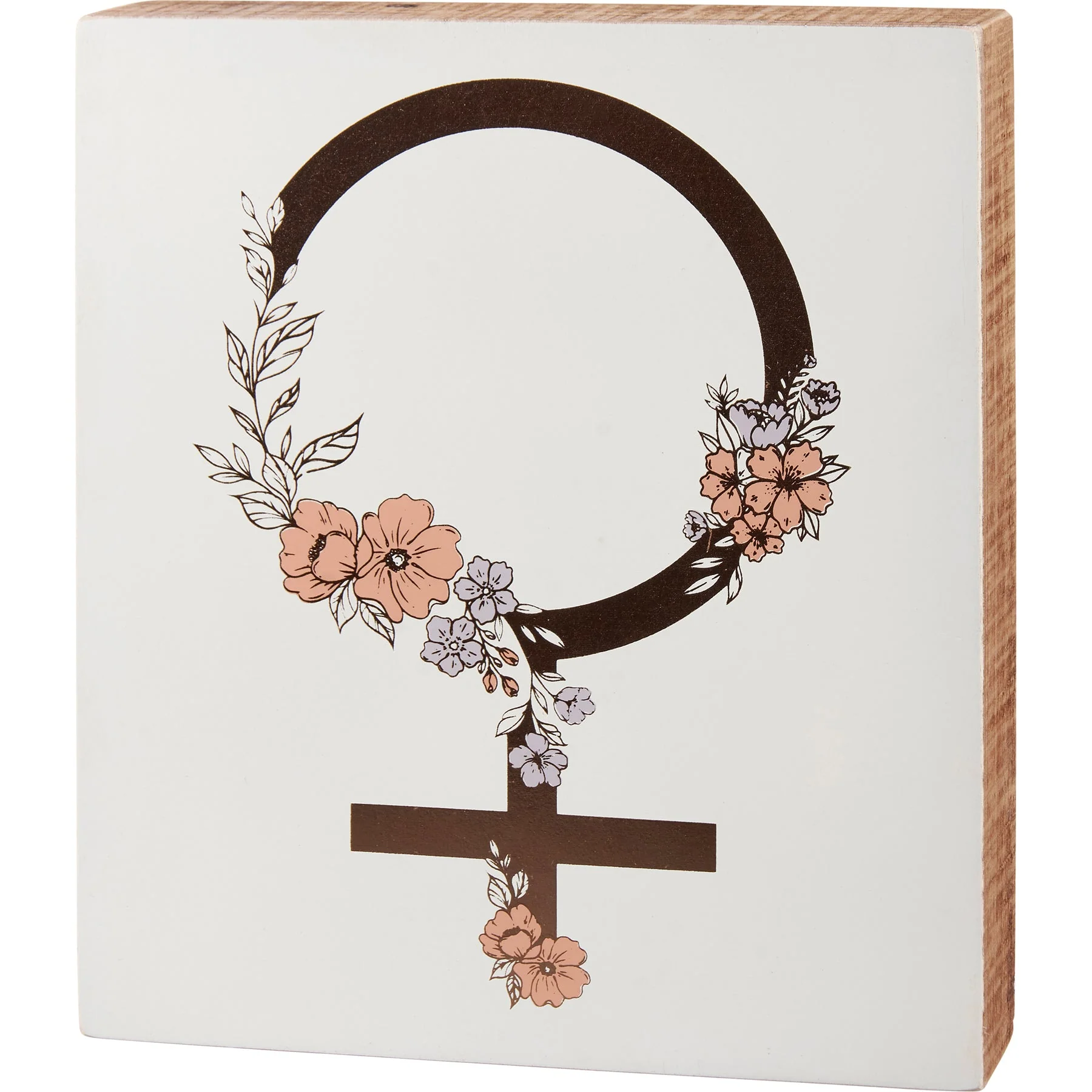 Female Box Sign | Female Gender Symbol Wooden Sign Decor | 7.75" x 9" - Image 2