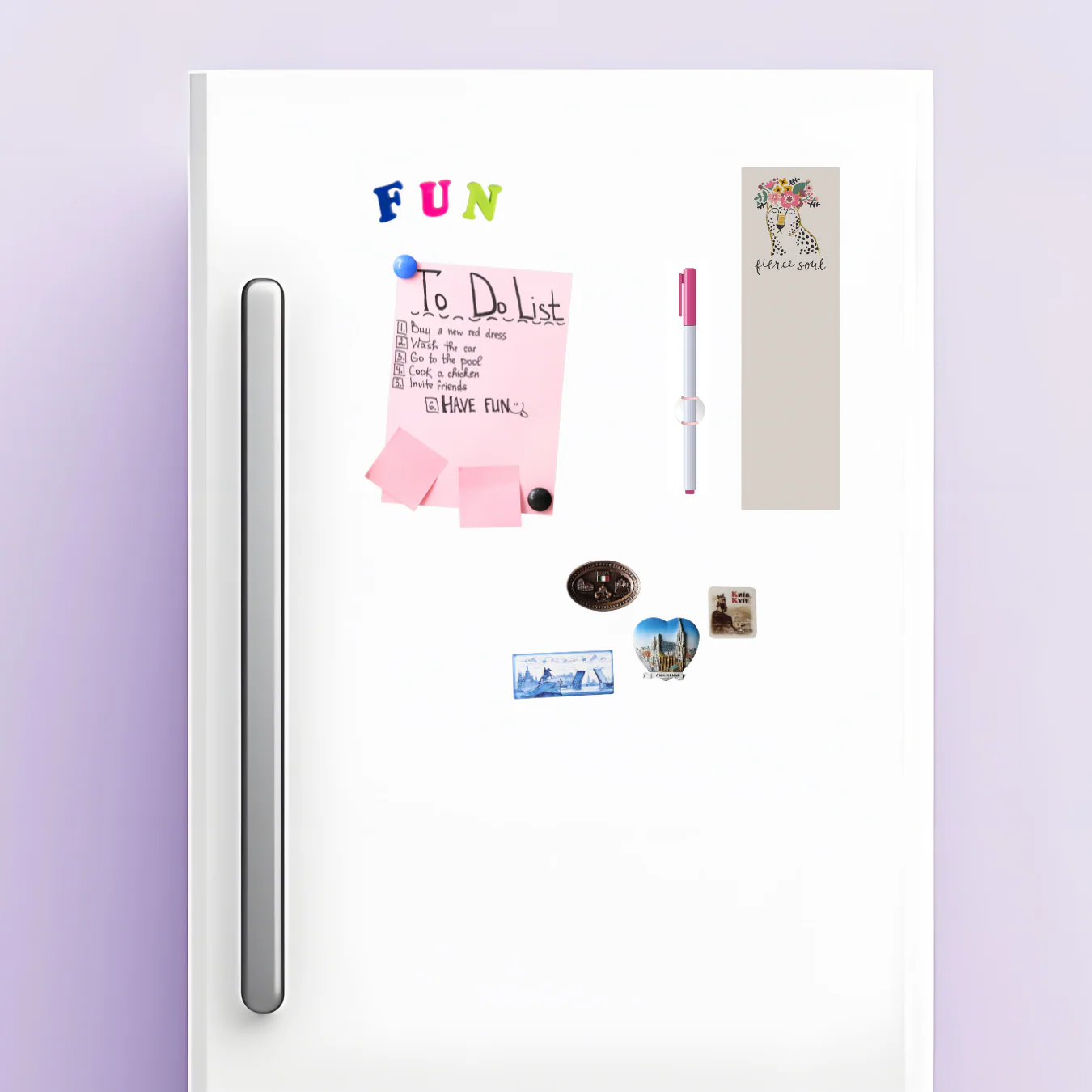 Fierce Soul Cheetah With Floral Crown Design List Notepad | 9.5" x 2.75" | Holds to Fridge with Strong Magnet - Image 5