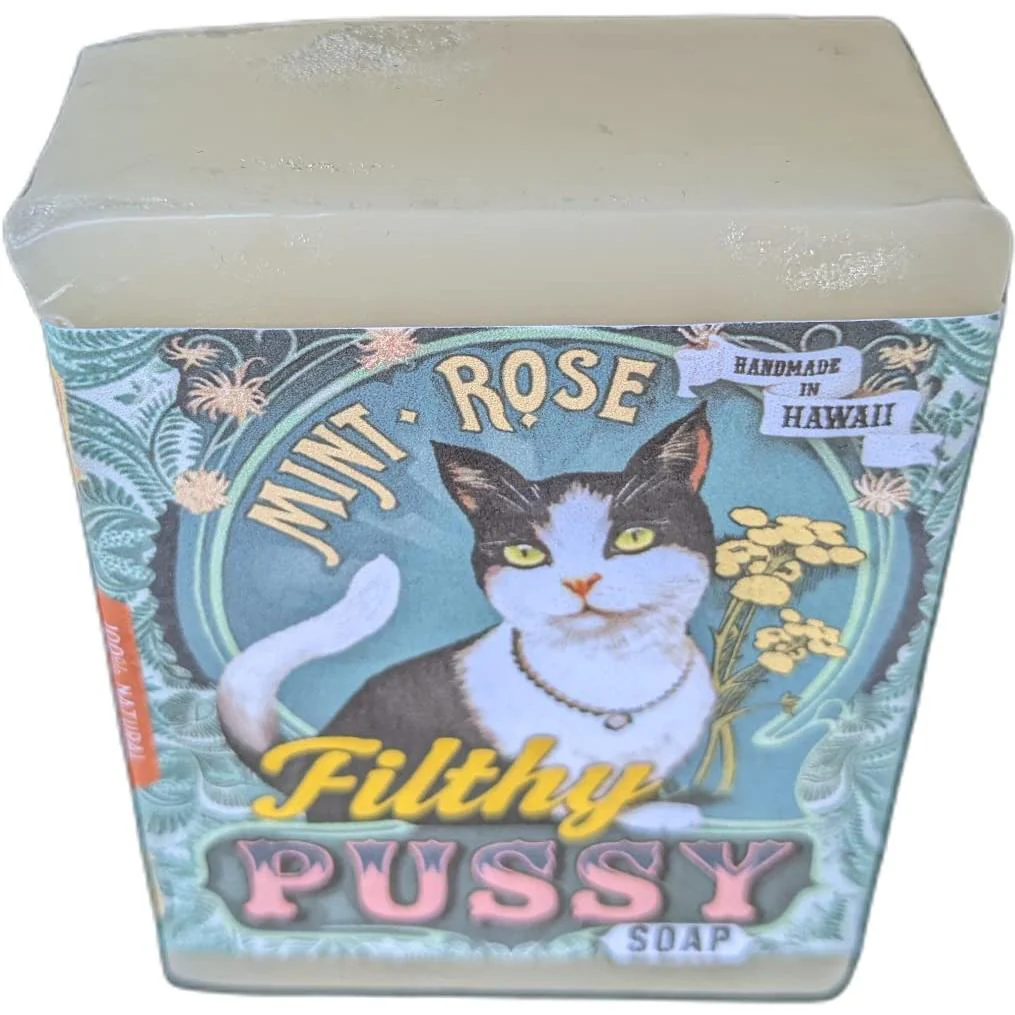 Filthy Pussy Soap in Mint Rose Soap | Handmade Natural Skincare Bar Soap - Image 4