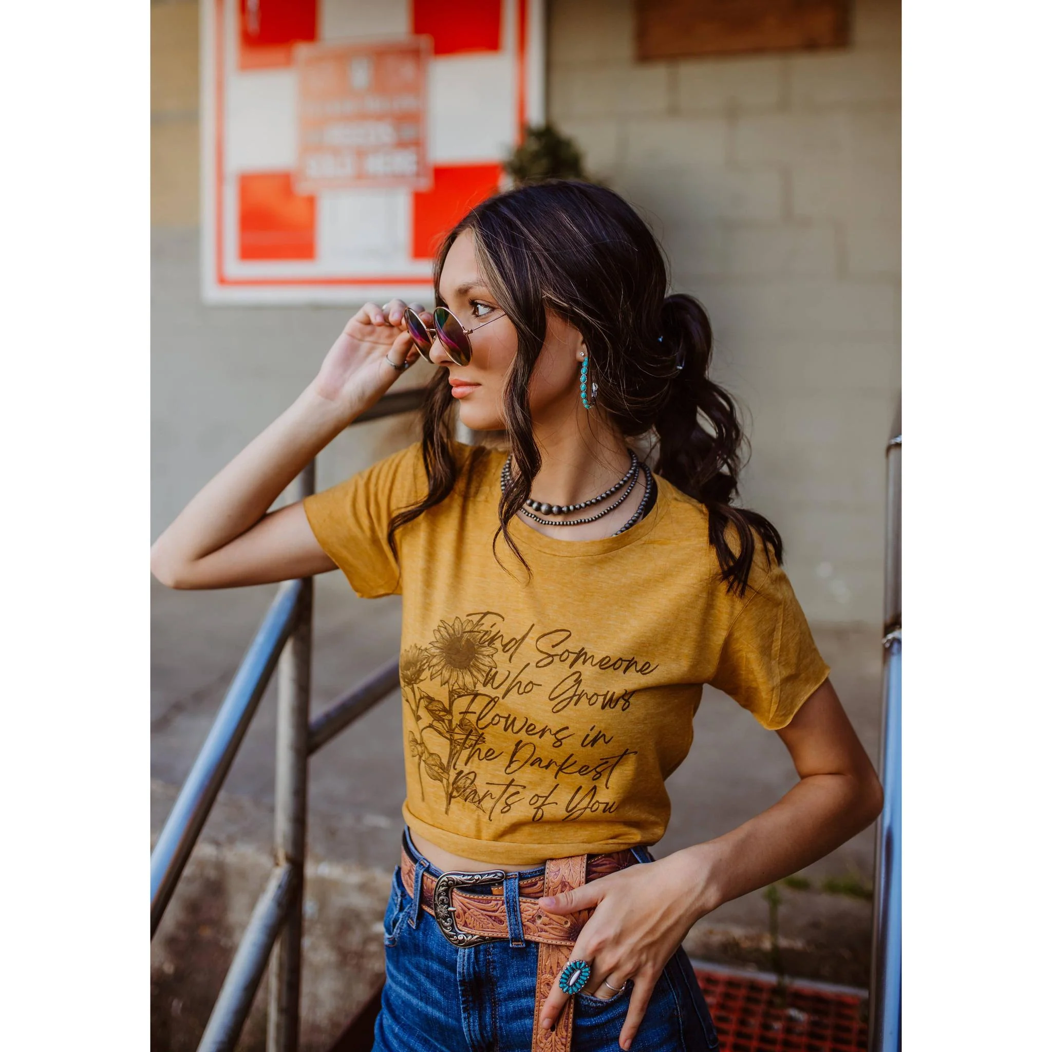 Find Someone Who Will Grow Flowers in the Darkest Parts of You Western Graphic Cropped T-Shirt [Sizes SM-XL] - Image 3