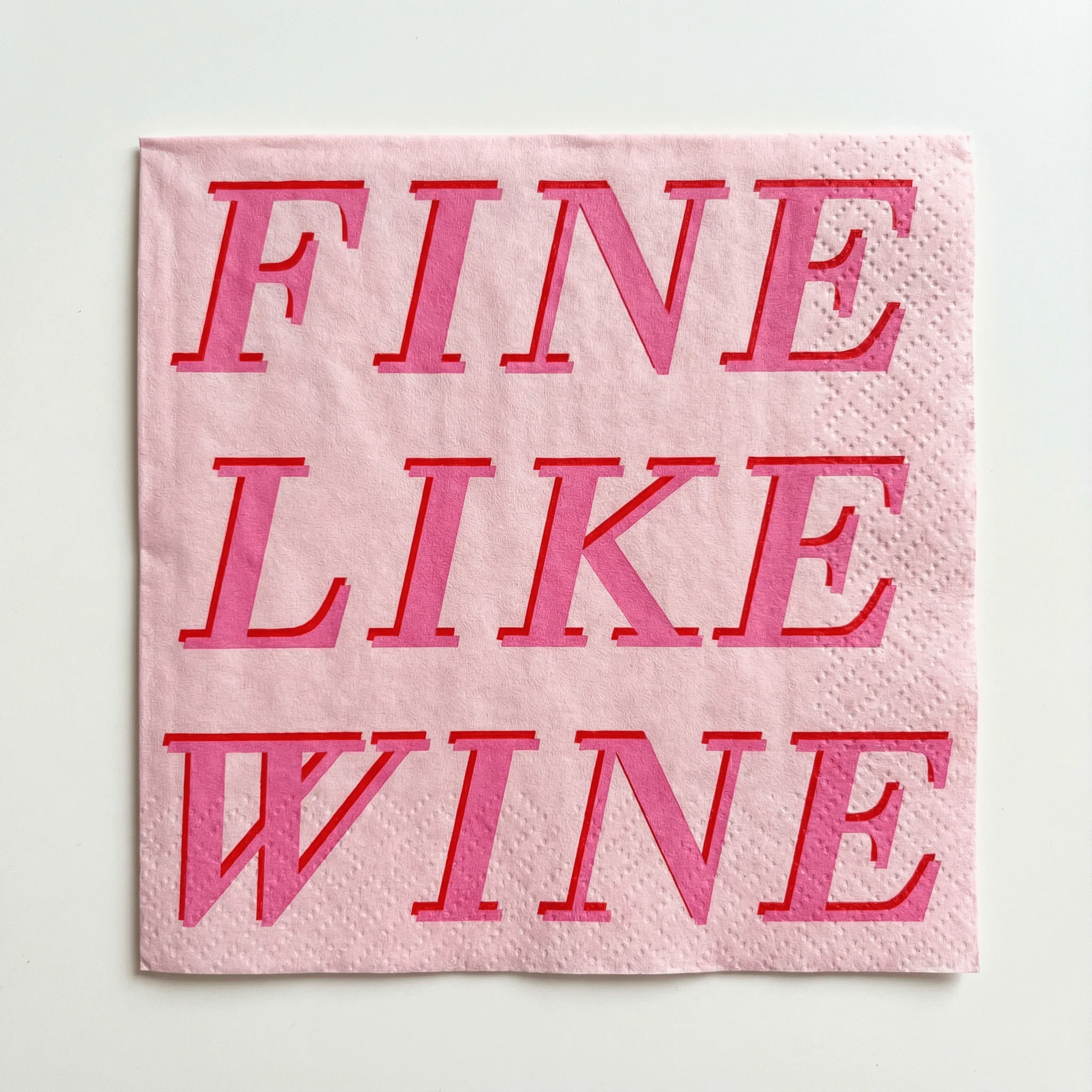 Fine Like Wine Beverage Napkins | Pink Party Napkins | 5''