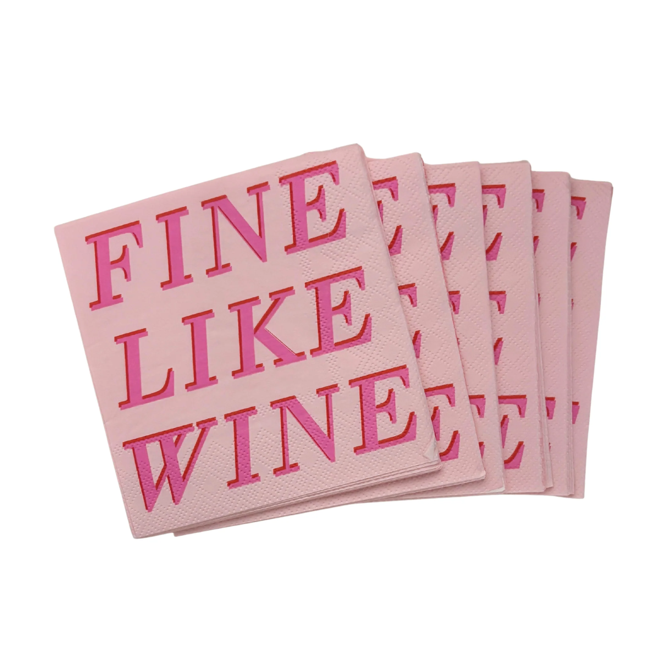 Fine Like Wine Beverage Napkins | Pink Party Napkins | 5'' - Image 7