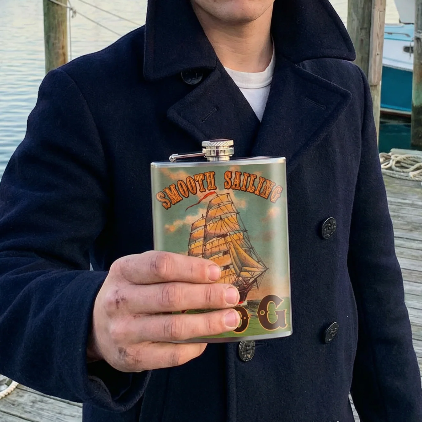 Smooth Sailing Liquor Flask | Lead-Free Stainless Steel - Image 2