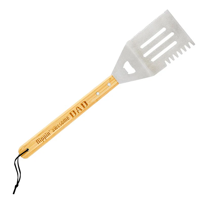 Flippin' Awesome Dad Grill Spatula | Bamboo Handle BBQ Grilling Tool Turner | Father's Day Gift