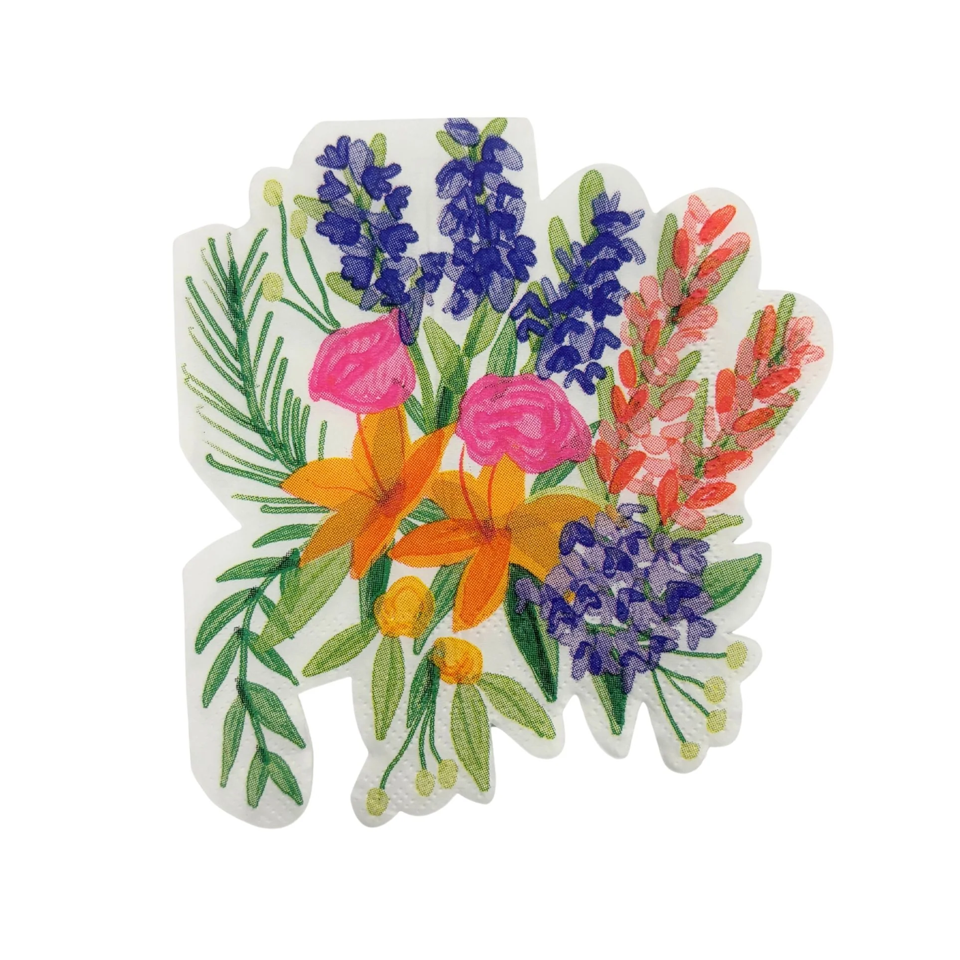 Floral Bunches Shaped Die Cut Party/Beverage/Cocktail Napkins - Image 7